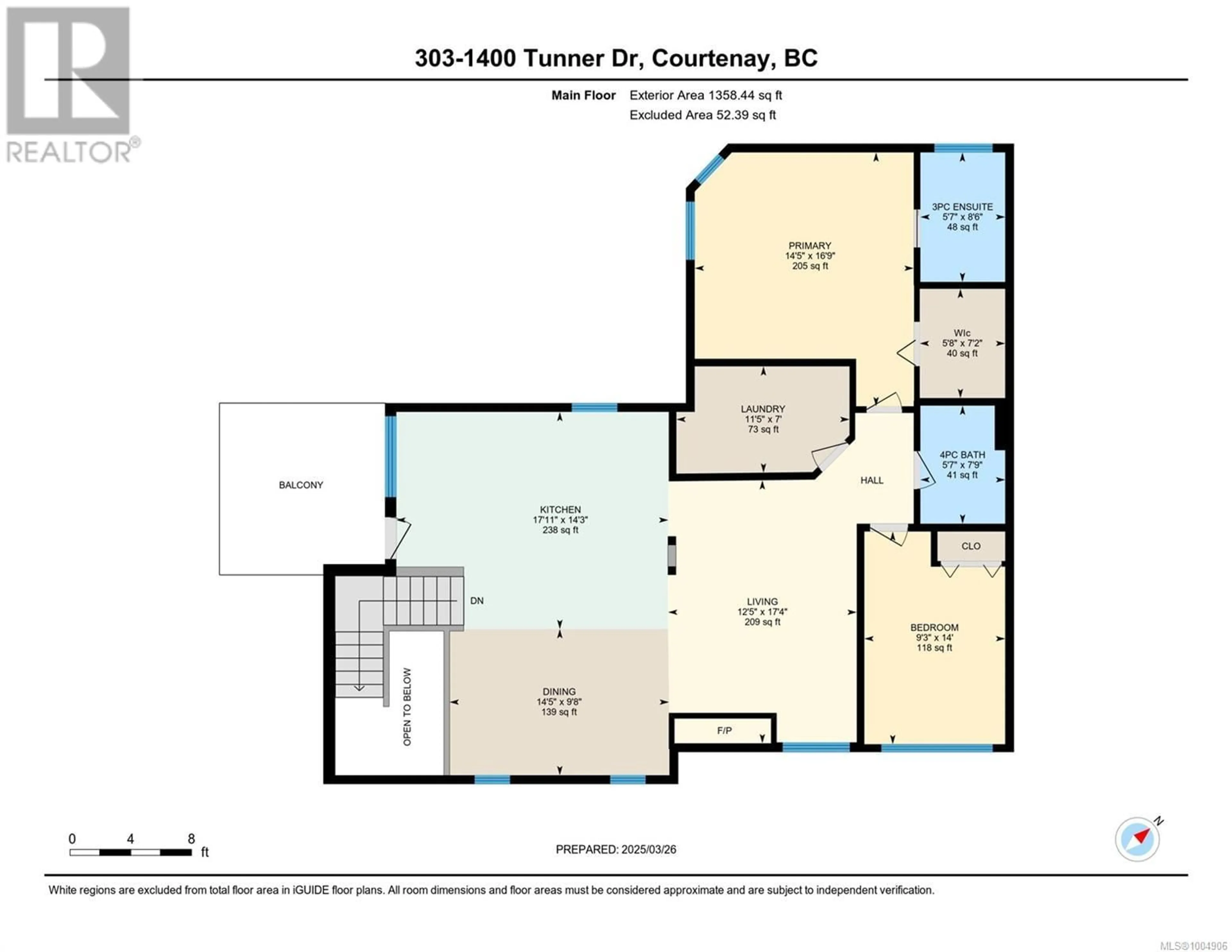 Floor plan for 303 - 1400 TUNNER DRIVE, Courtenay British Columbia V9N8N3