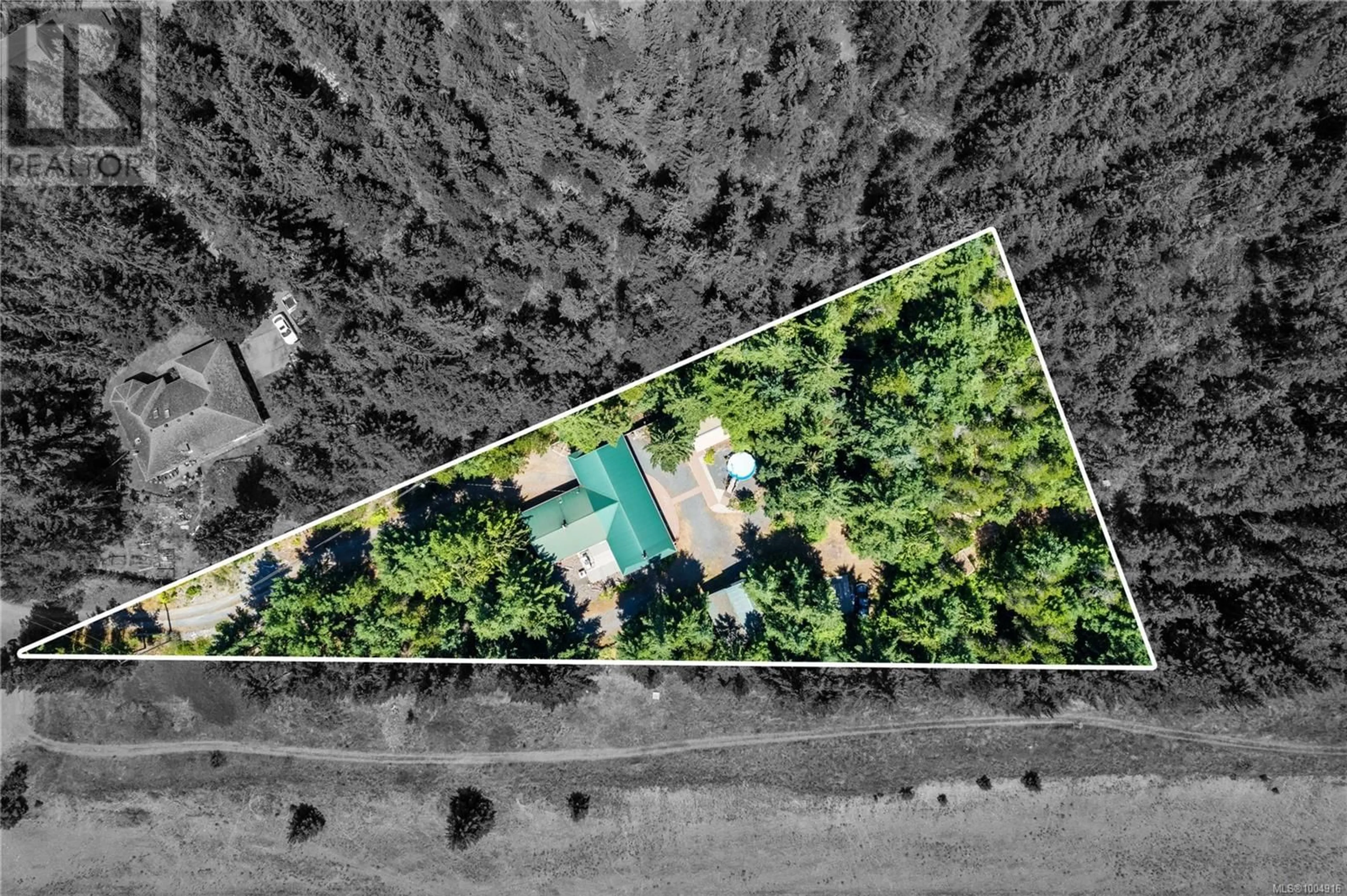 A pic from outside/outdoor area/front of a property/back of a property/a pic from drone, forest/trees view for 1640 NAHMINT ROAD, Qualicum Beach British Columbia V9K2M8