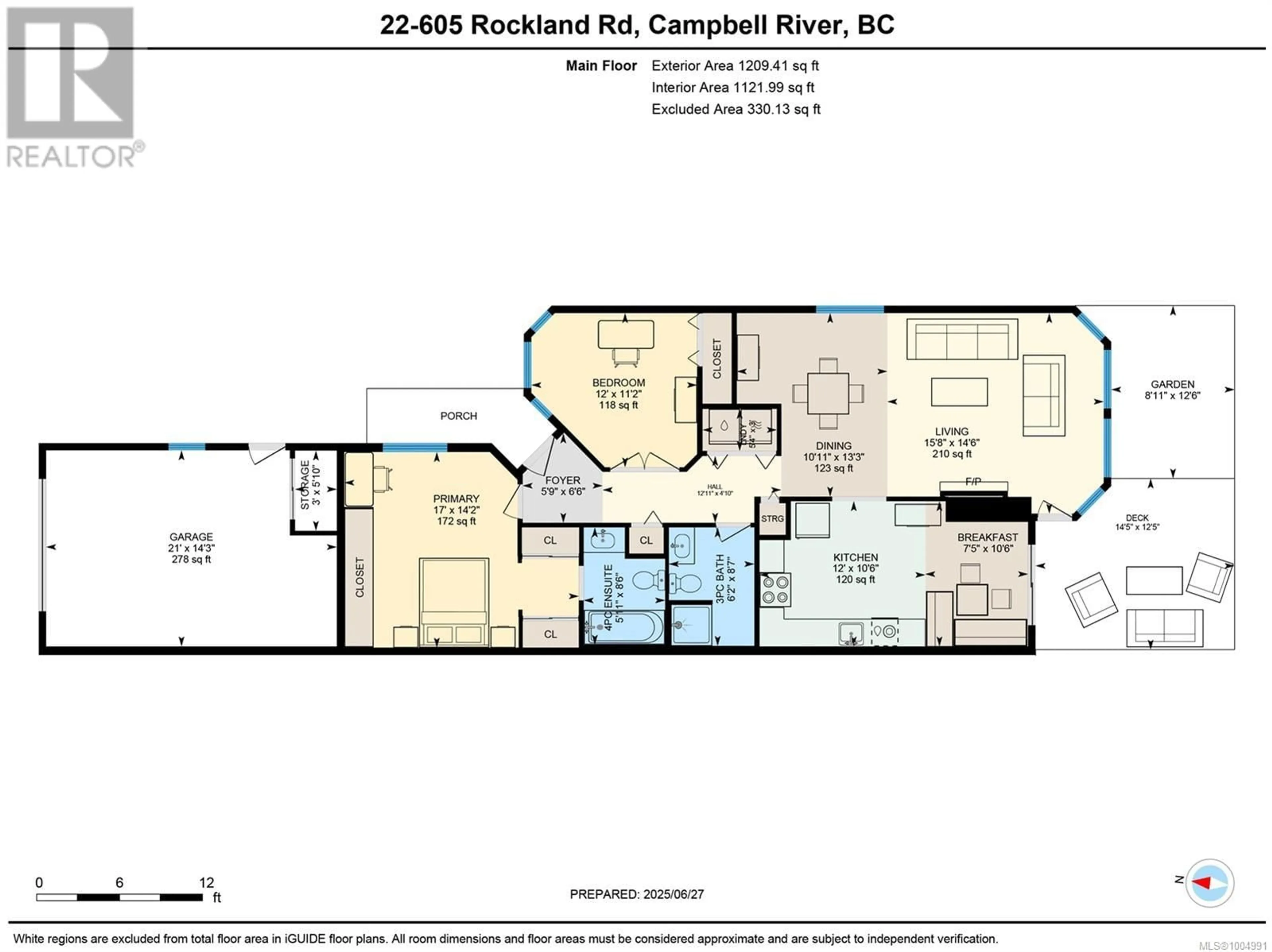 Floor plan for 22 - 605 ROCKLAND ROAD, Campbell River British Columbia V9W7X1