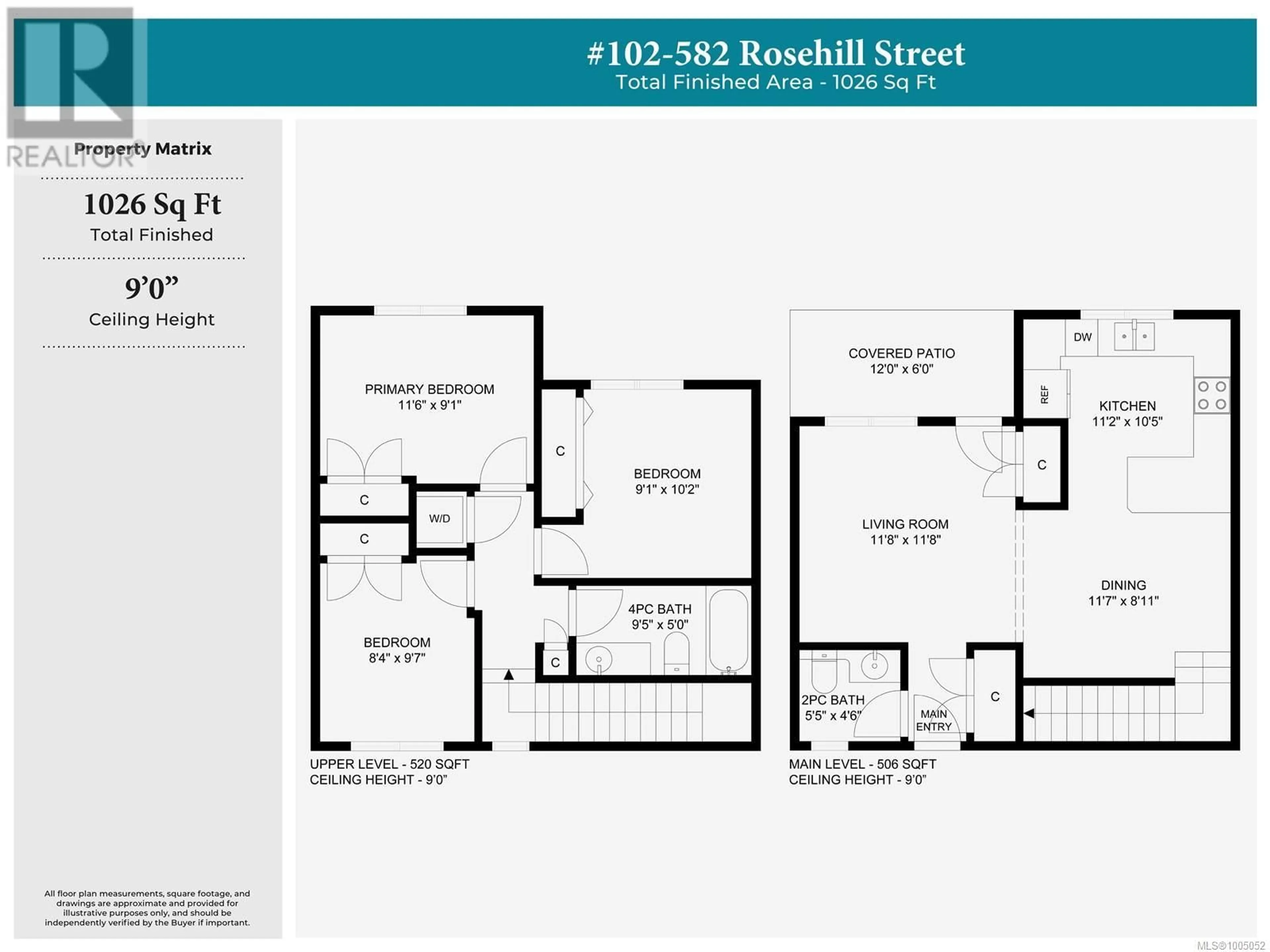Floor plan for 102 - 582 ROSEHILL STREET, Nanaimo British Columbia V9S1H6