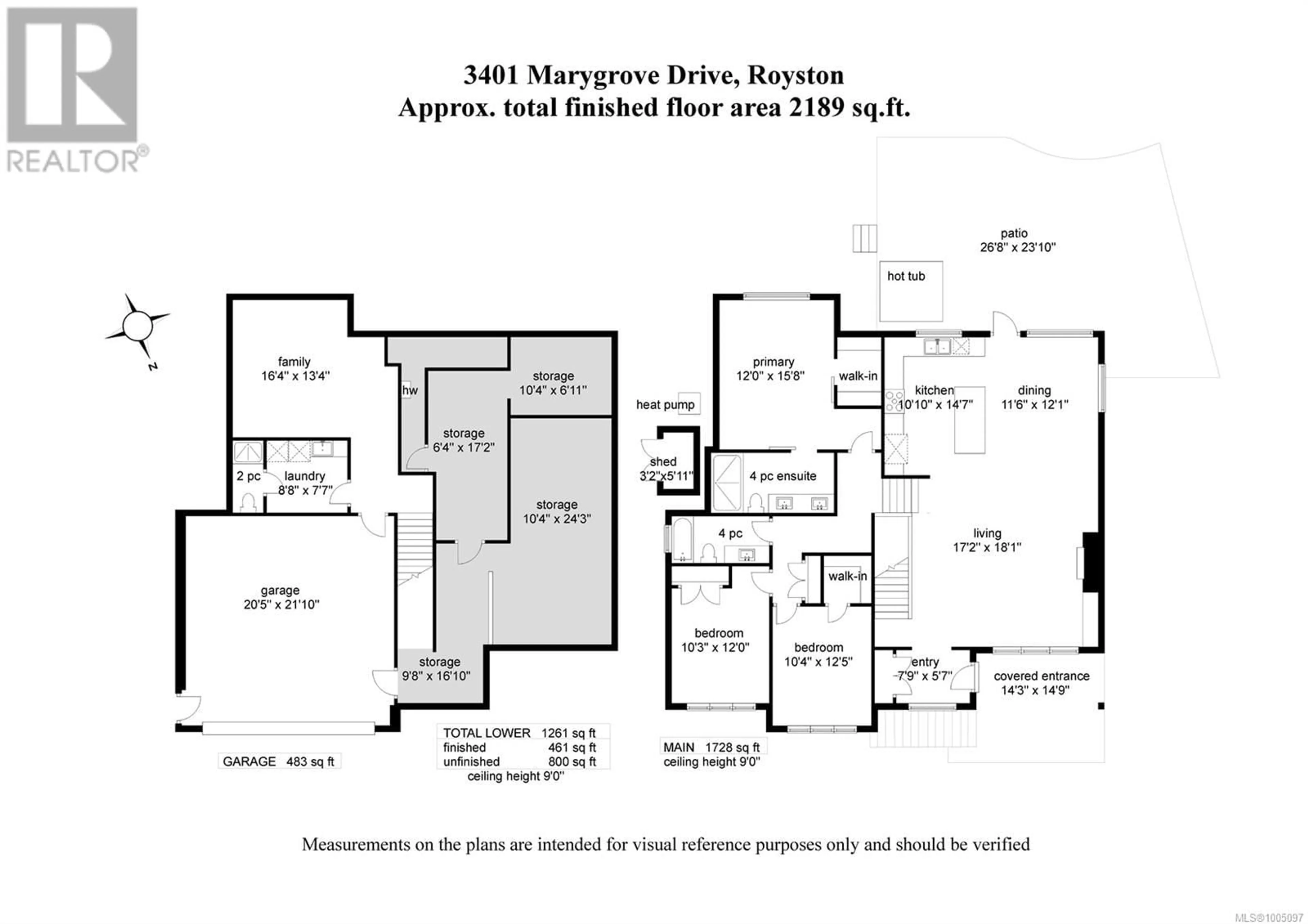 Floor plan for 3401 MARYGROVE DRIVE, Royston British Columbia V9N0E7