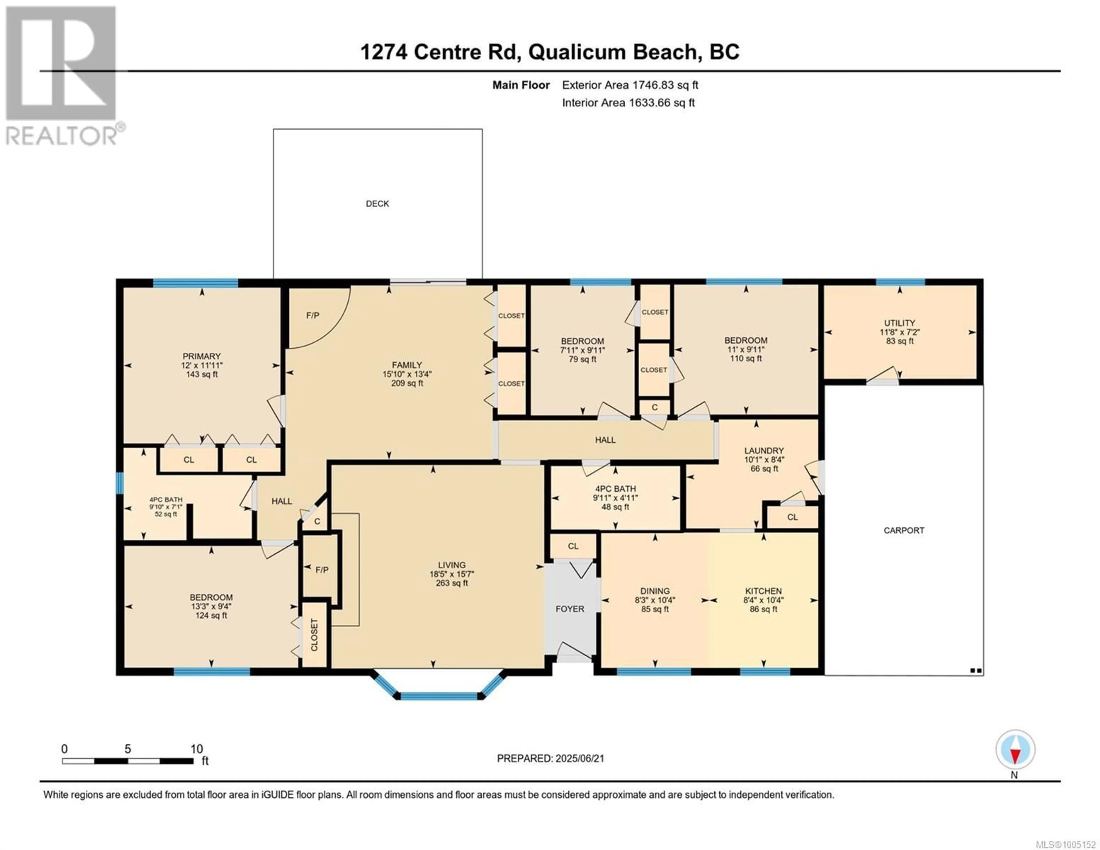 Floor plan for 1274 CENTRE ROAD, Qualicum Beach British Columbia V9K2G3