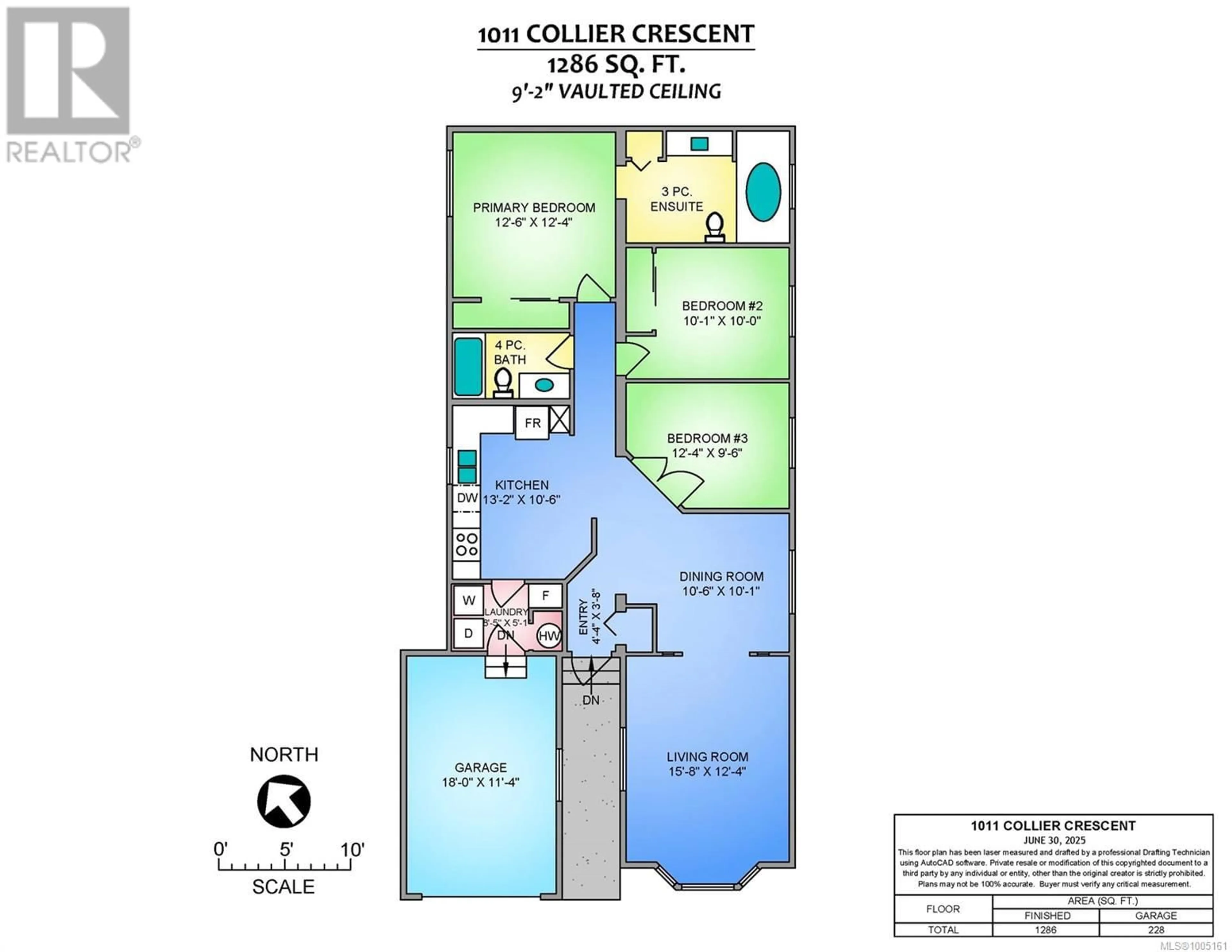 Floor plan for 1011 COLLIER CRESCENT, Nanaimo British Columbia V9R6K6