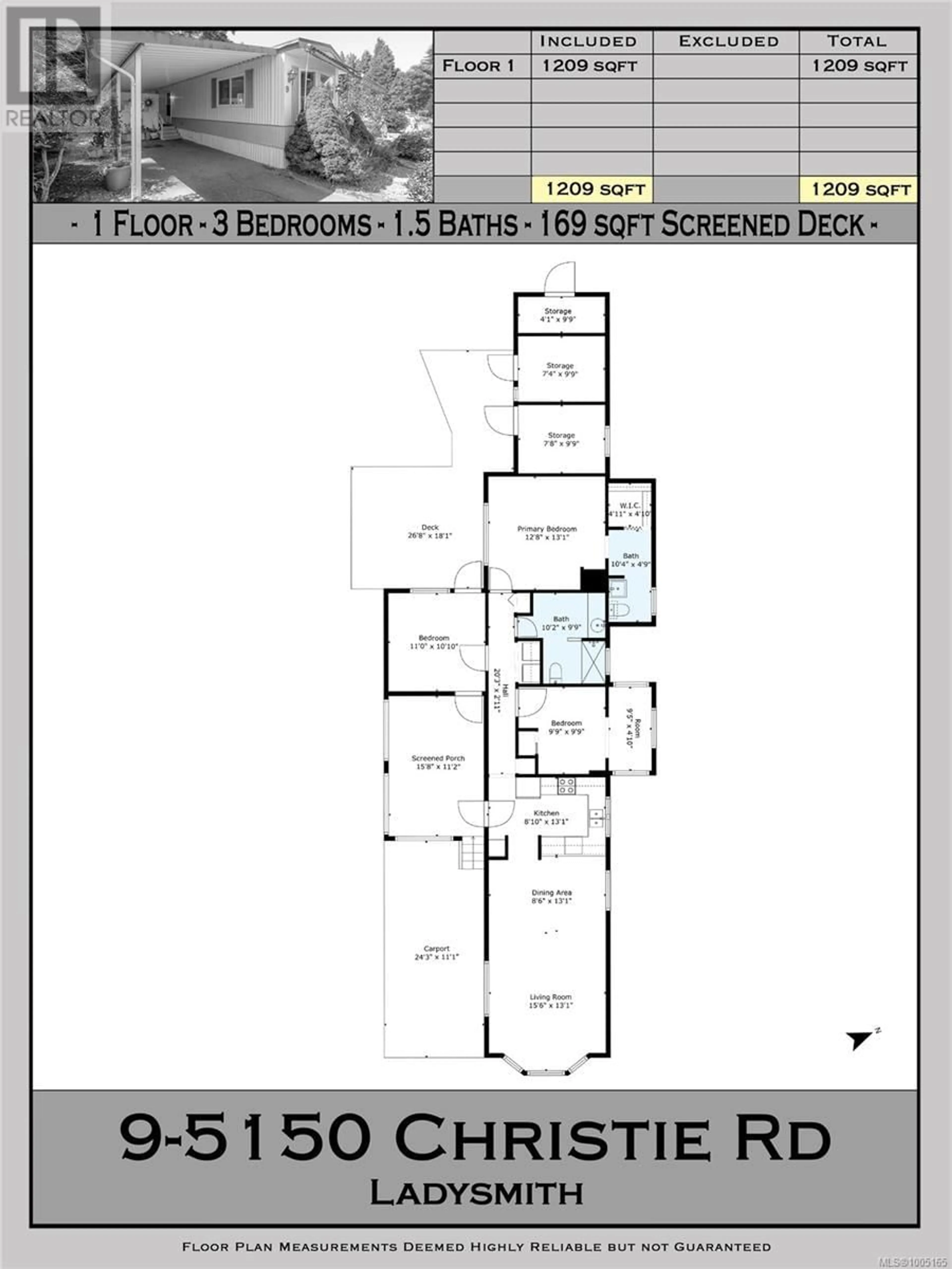 Floor plan for 9 - 5150 CHRISTIE ROAD, Ladysmith British Columbia V9G1J2