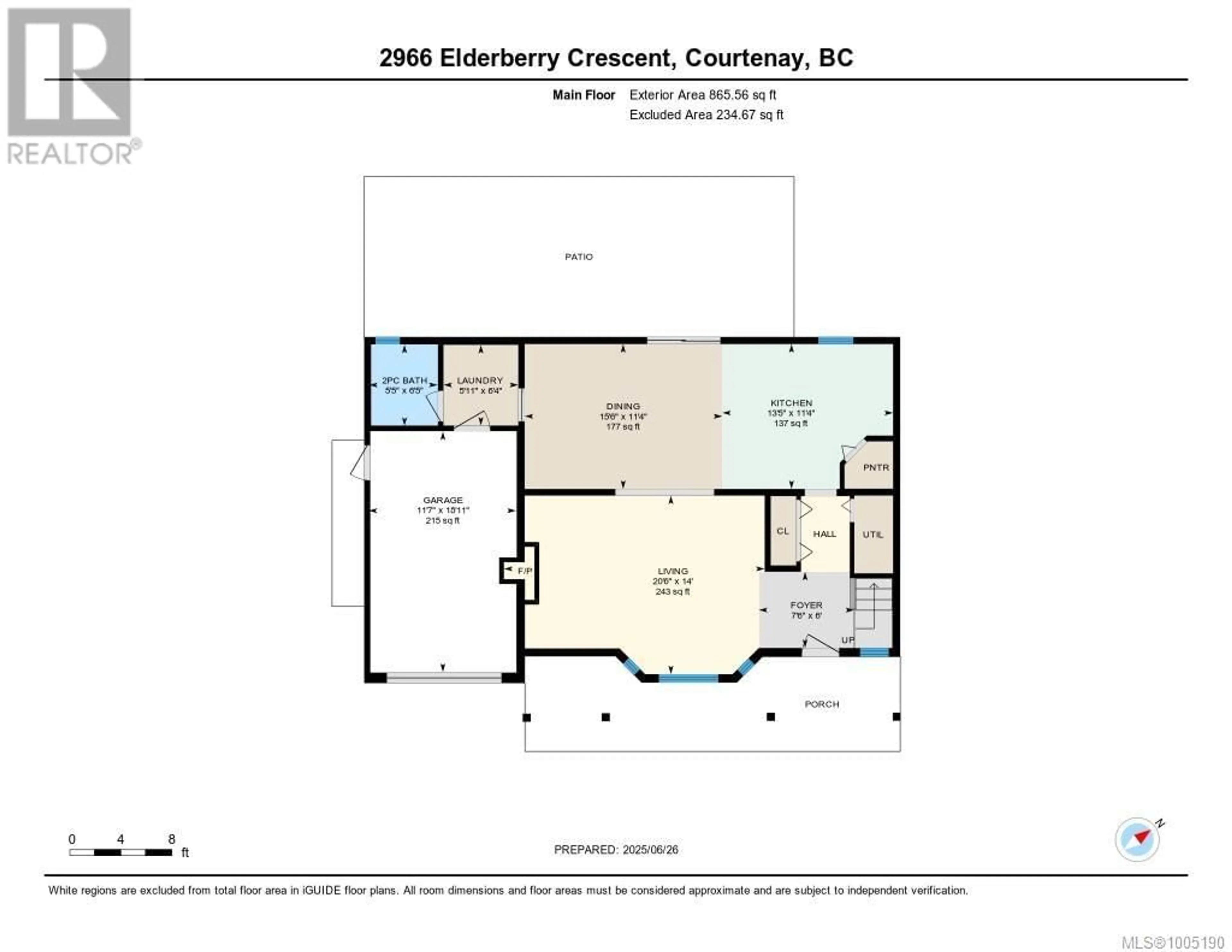 Floor plan for 2966 ELDERBERRY CRESCENT, Courtenay British Columbia V9N9W8