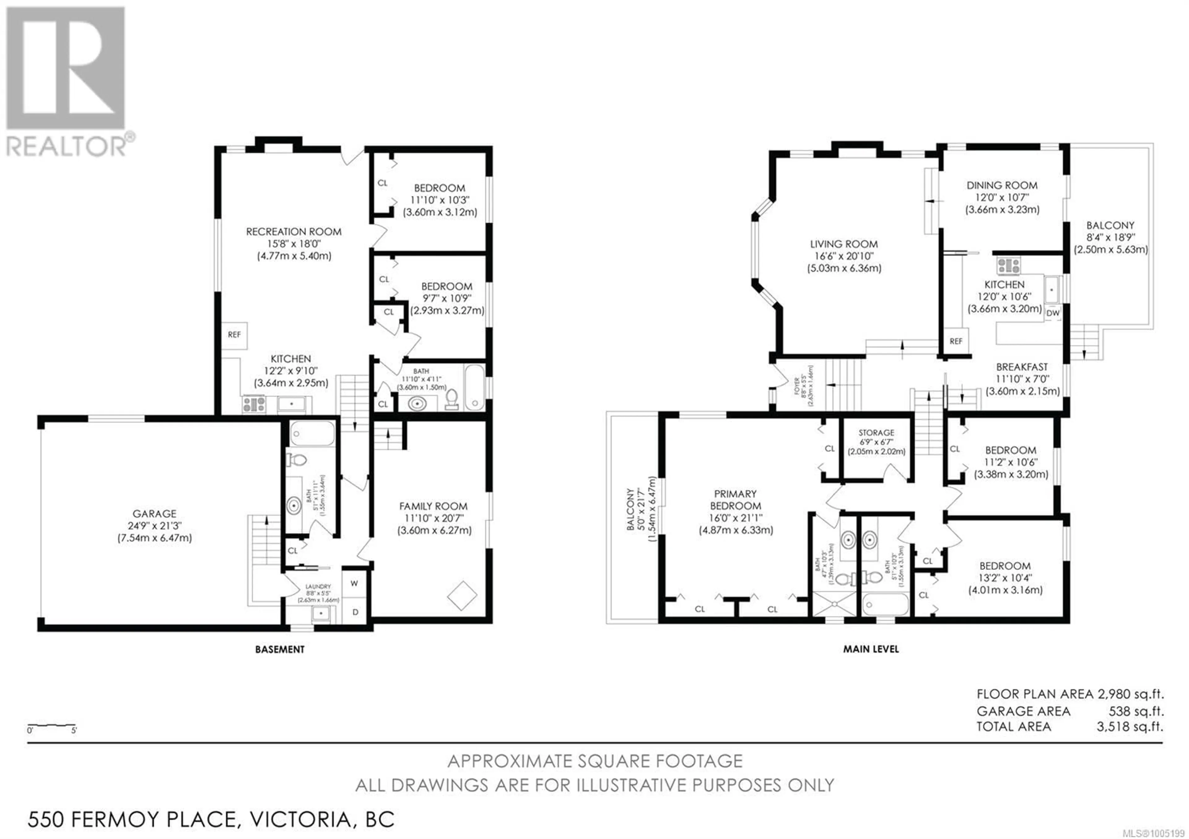 Floor plan for 550 FERMOY PLACE, Saanich British Columbia V8Z6N2
