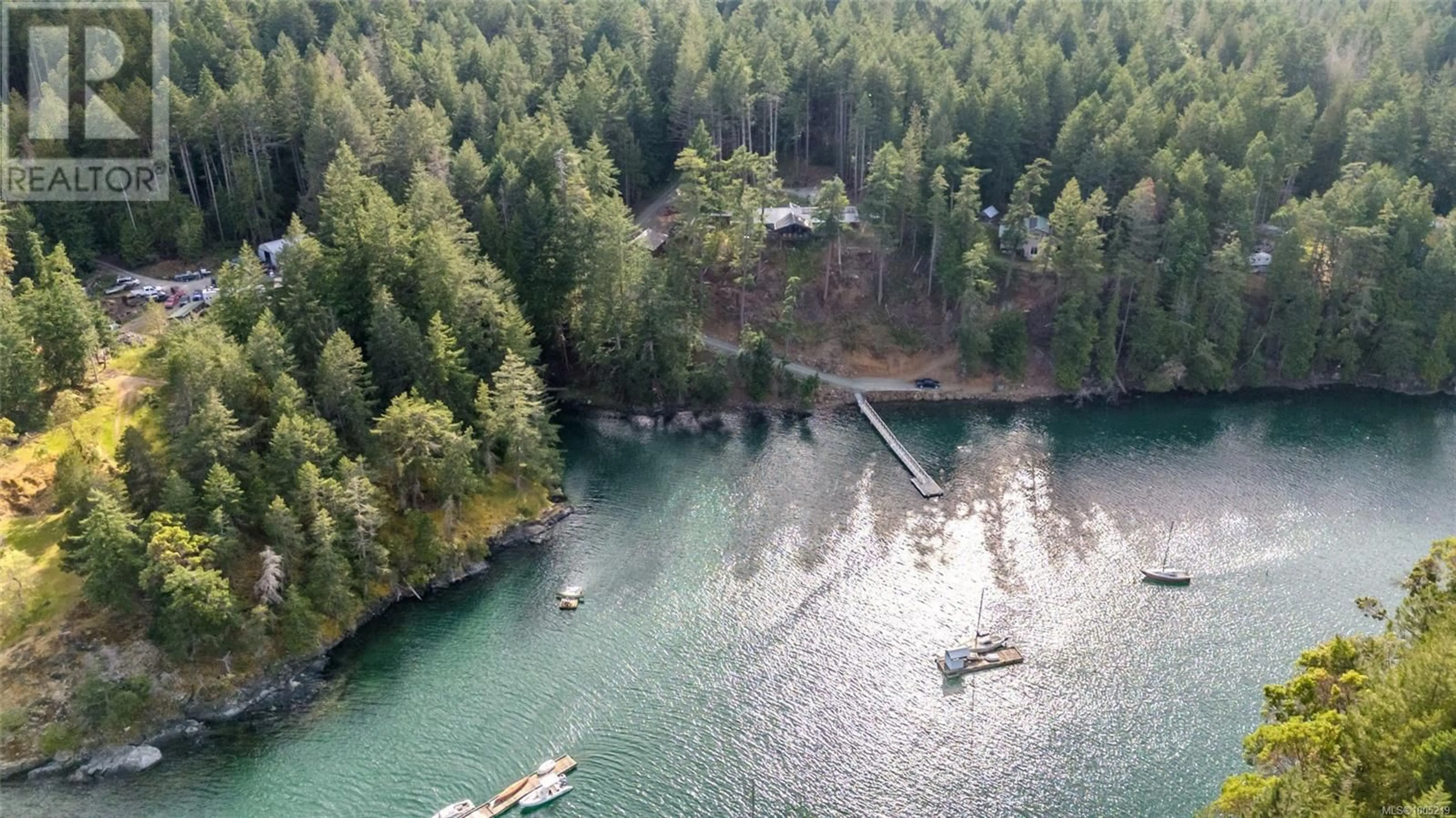 A pic from outside/outdoor area/front of a property/back of a property/a pic from drone, water/lake/river/ocean view for 62 SPRING BAY ROAD, Lasqueti Island British Columbia V0R2J0