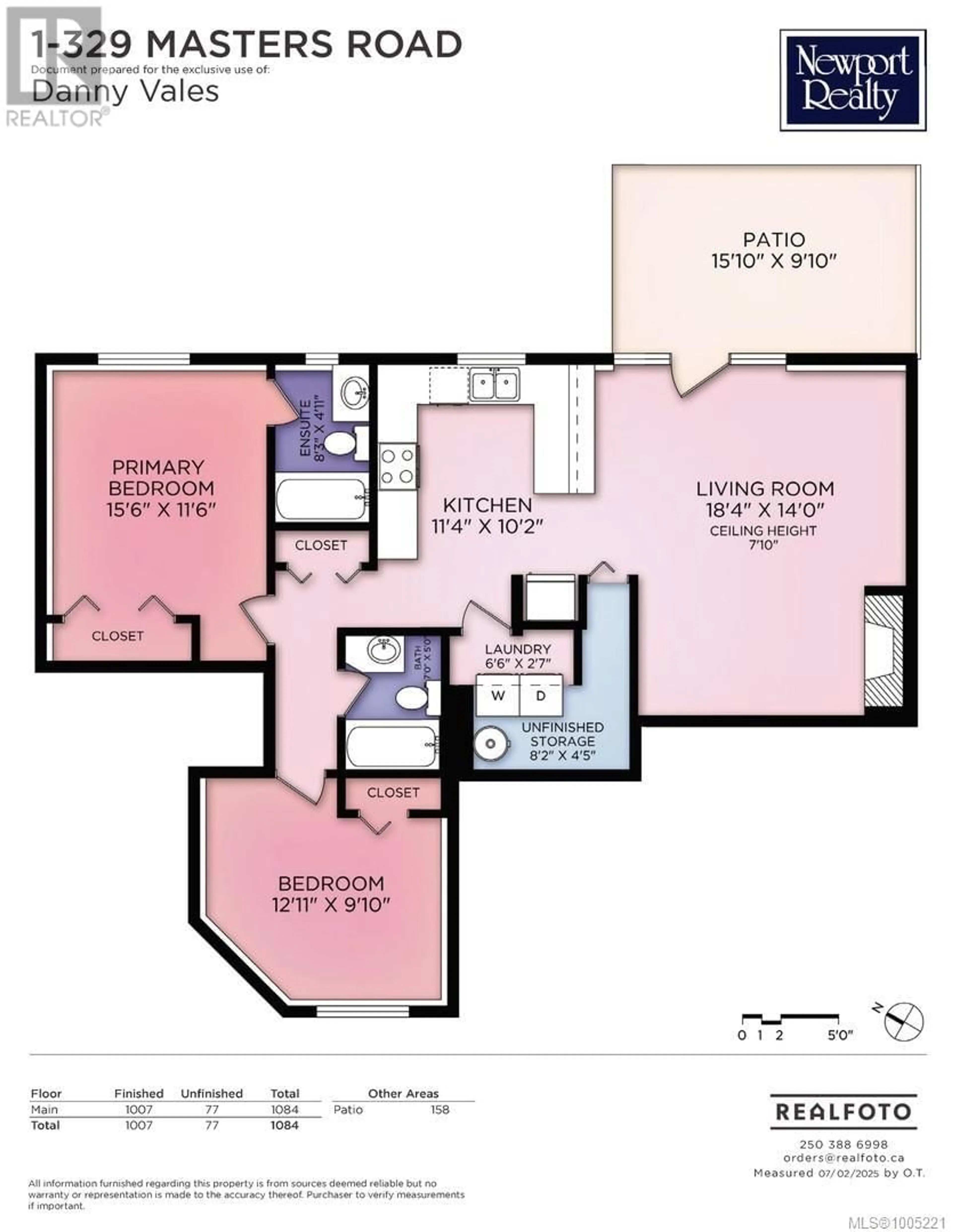 Floor plan for 1 - 329 MASTERS ROAD, Victoria British Columbia V8S1C9