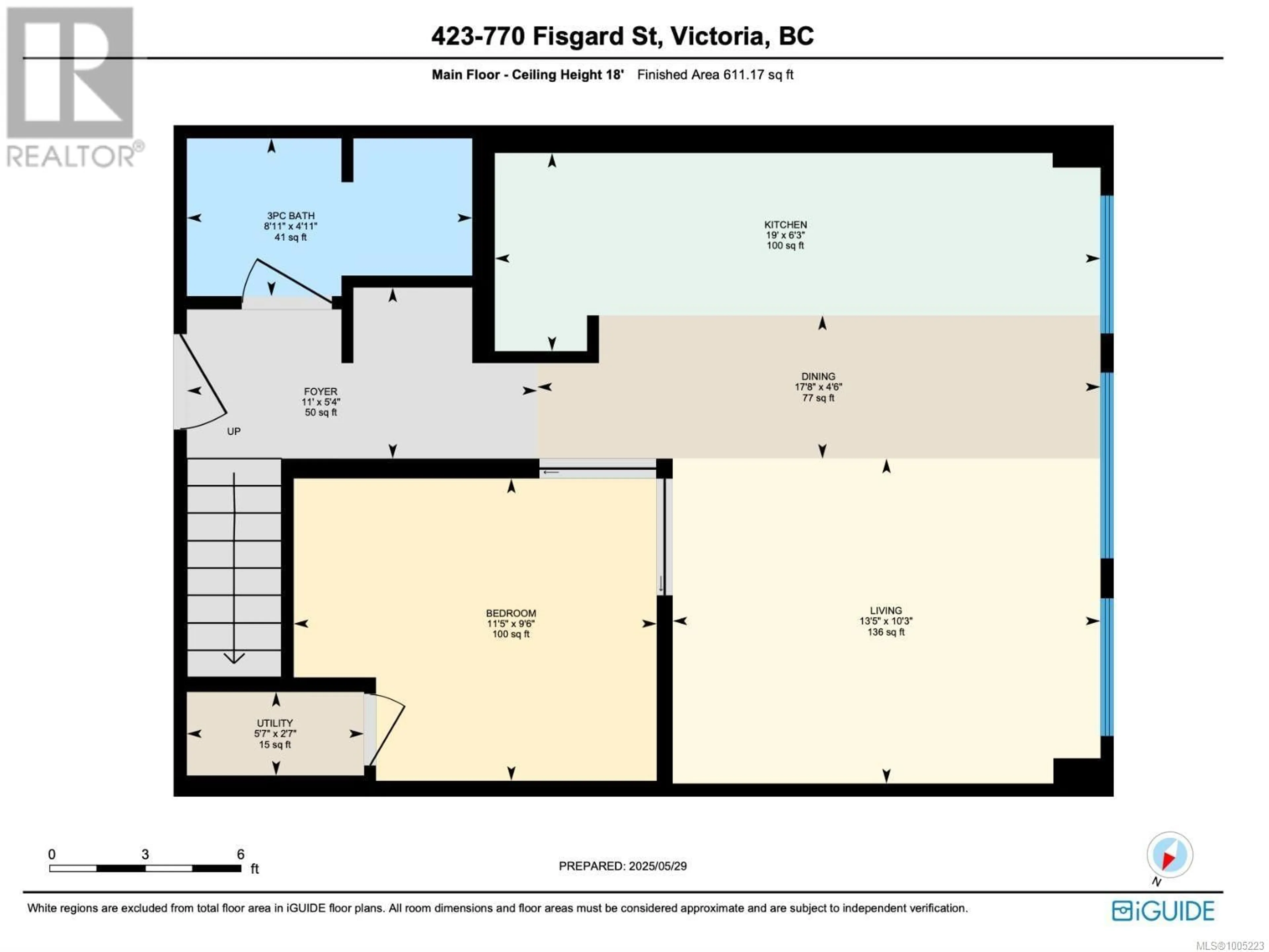 Floor plan for 423 - 770 FISGARD STREET, Victoria British Columbia V8W0B8