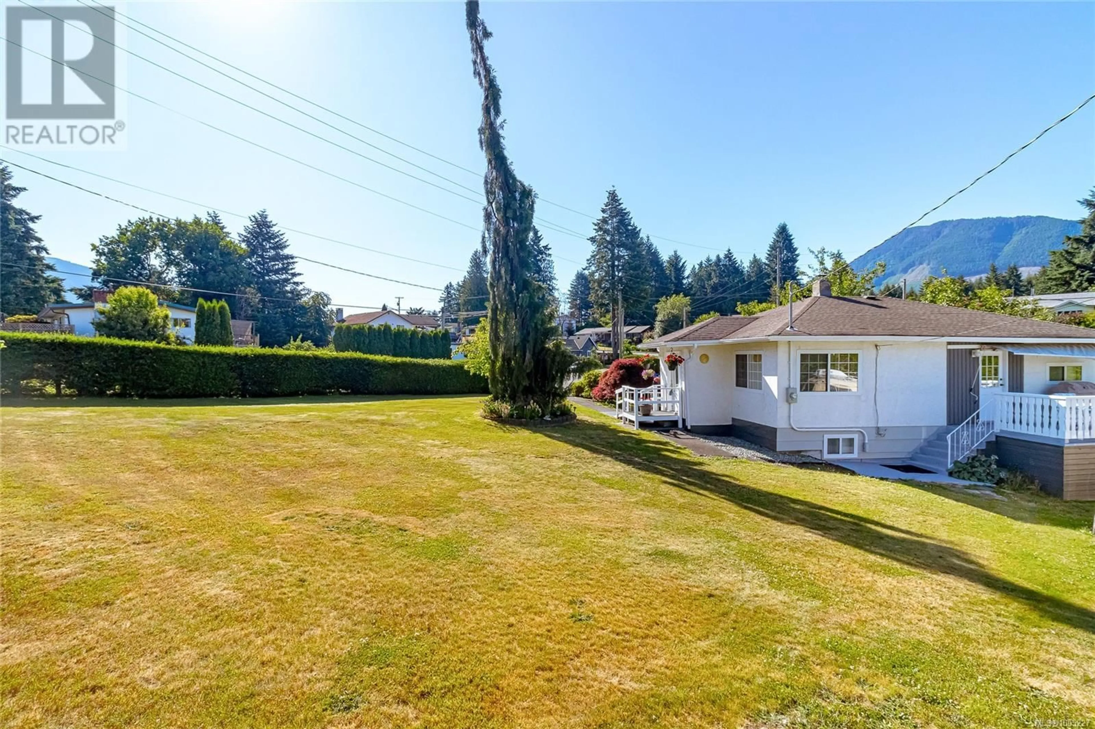 A pic from outside/outdoor area/front of a property/back of a property/a pic from drone, mountain view for 28 COTTONWOOD STREET, Lake Cowichan British Columbia V0R2G0