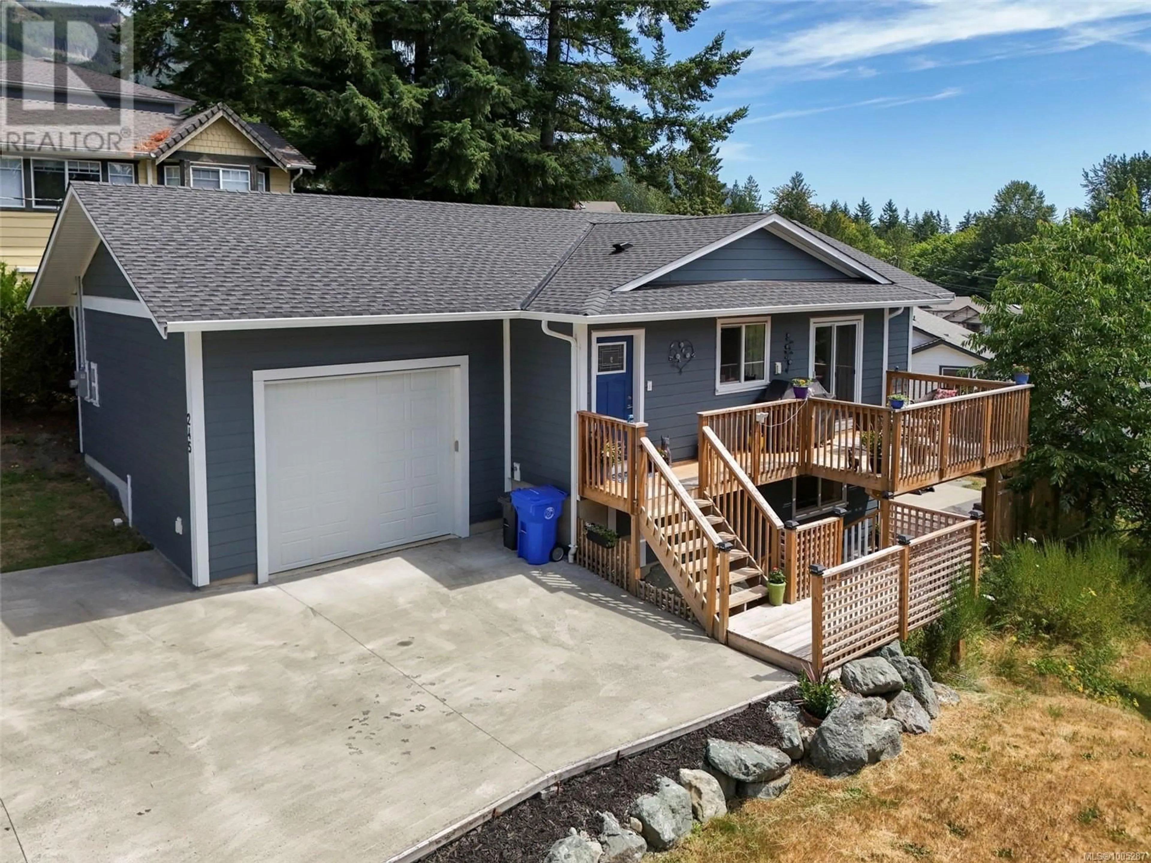 A pic from outside/outdoor area/front of a property/back of a property/a pic from drone, street for 245 LAKE PARK ROAD, Lake Cowichan British Columbia V0R2G1