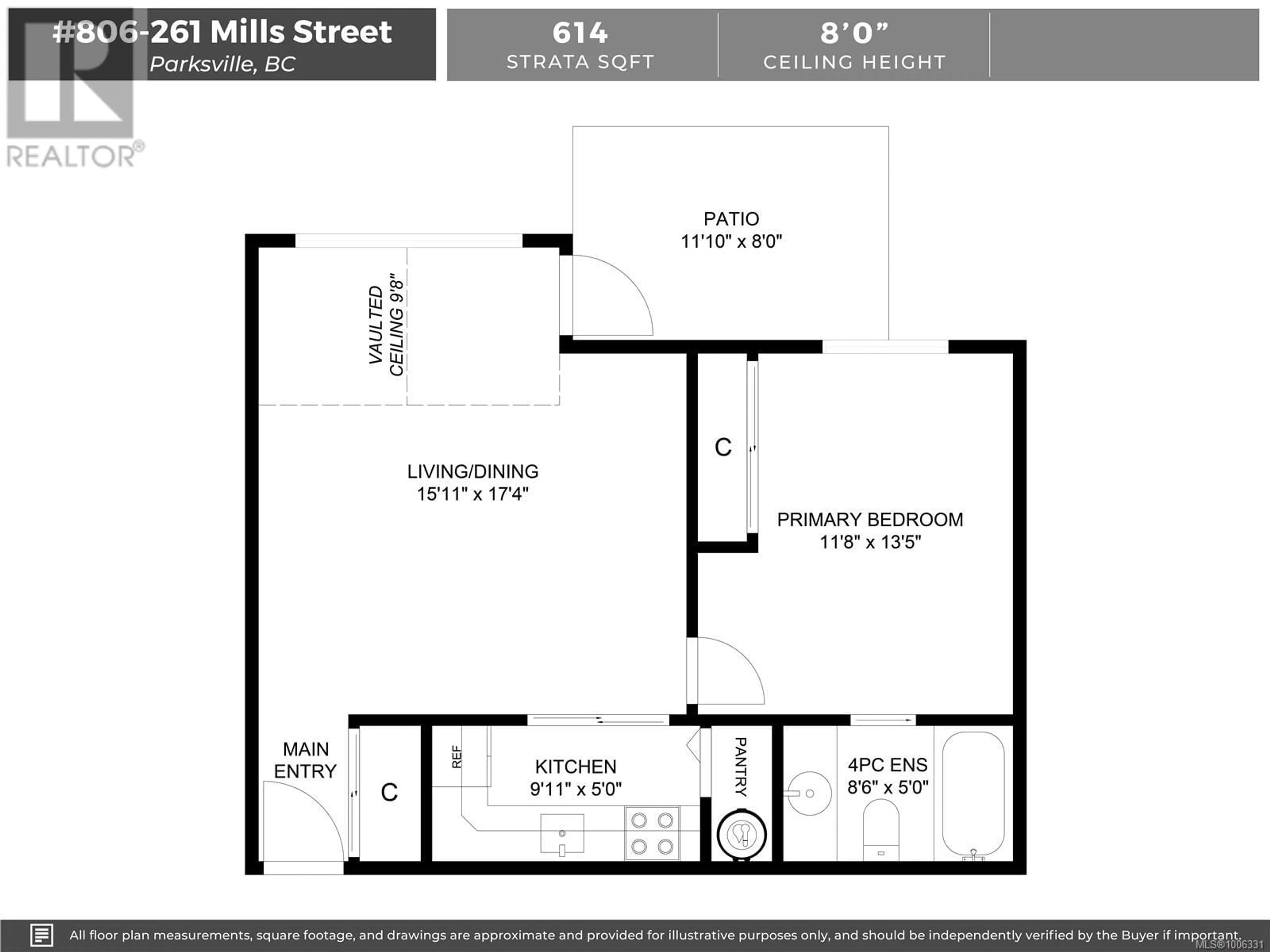 Floor plan for 806 - 261 MILLS STREET, Parksville British Columbia V9P2N5