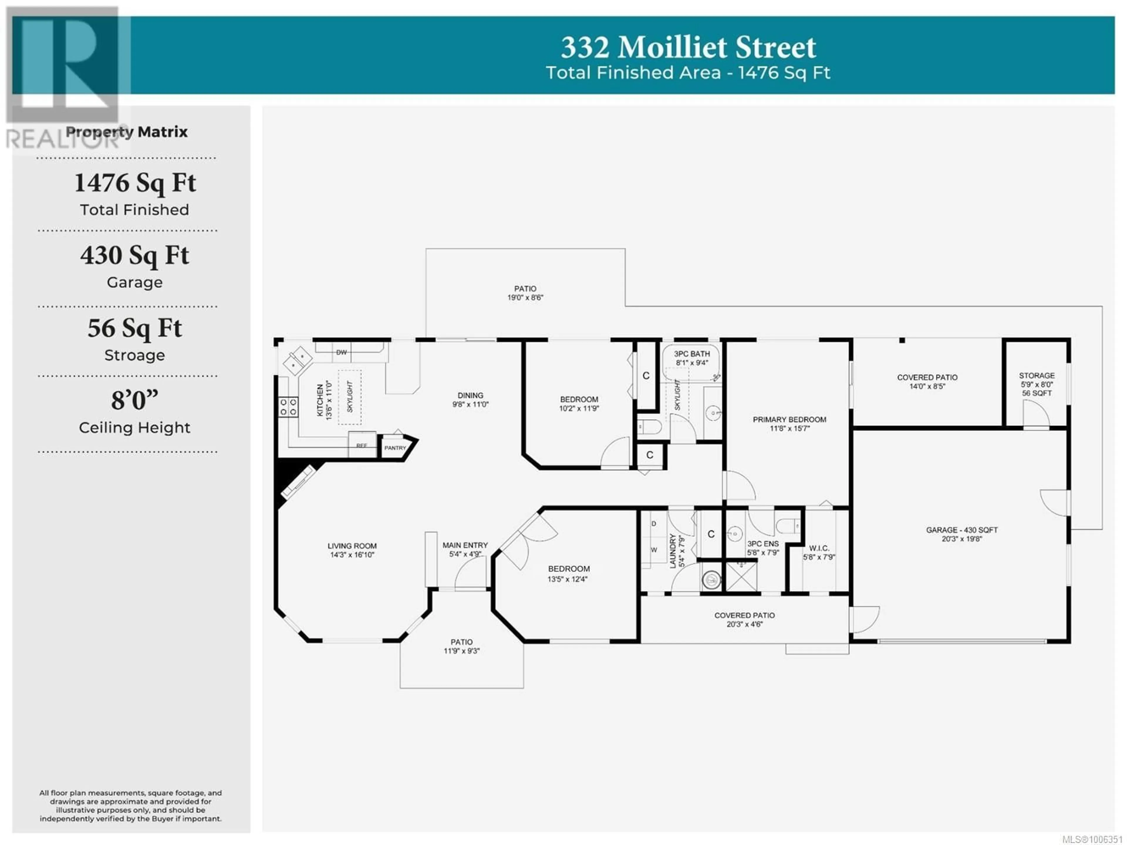Floor plan for 332 MOILLIET STREET SOUTH, Parksville British Columbia V9P1K1