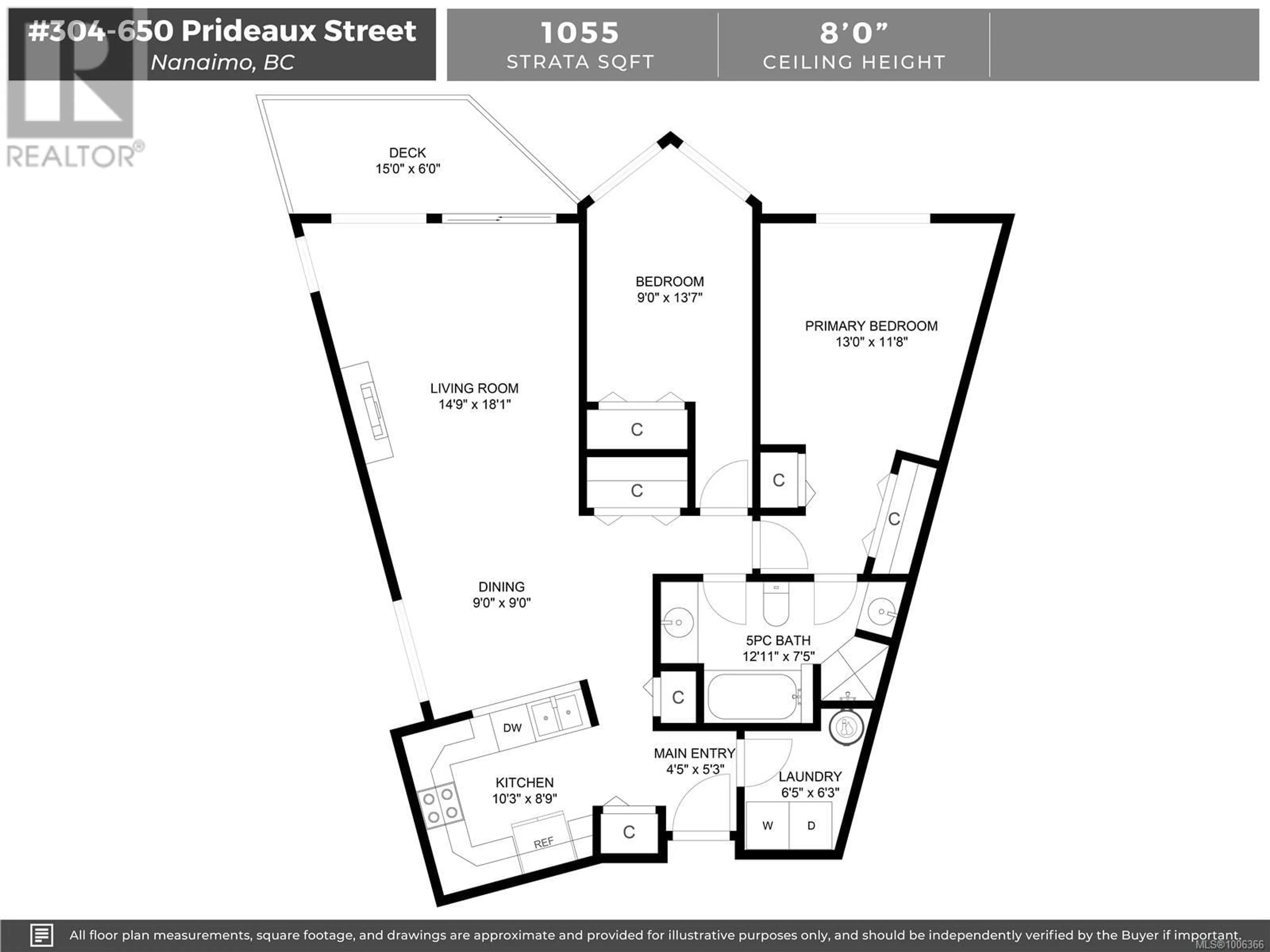 Floor plan for 304 - 650 PRIDEAUX STREET, Nanaimo British Columbia V9R2P1