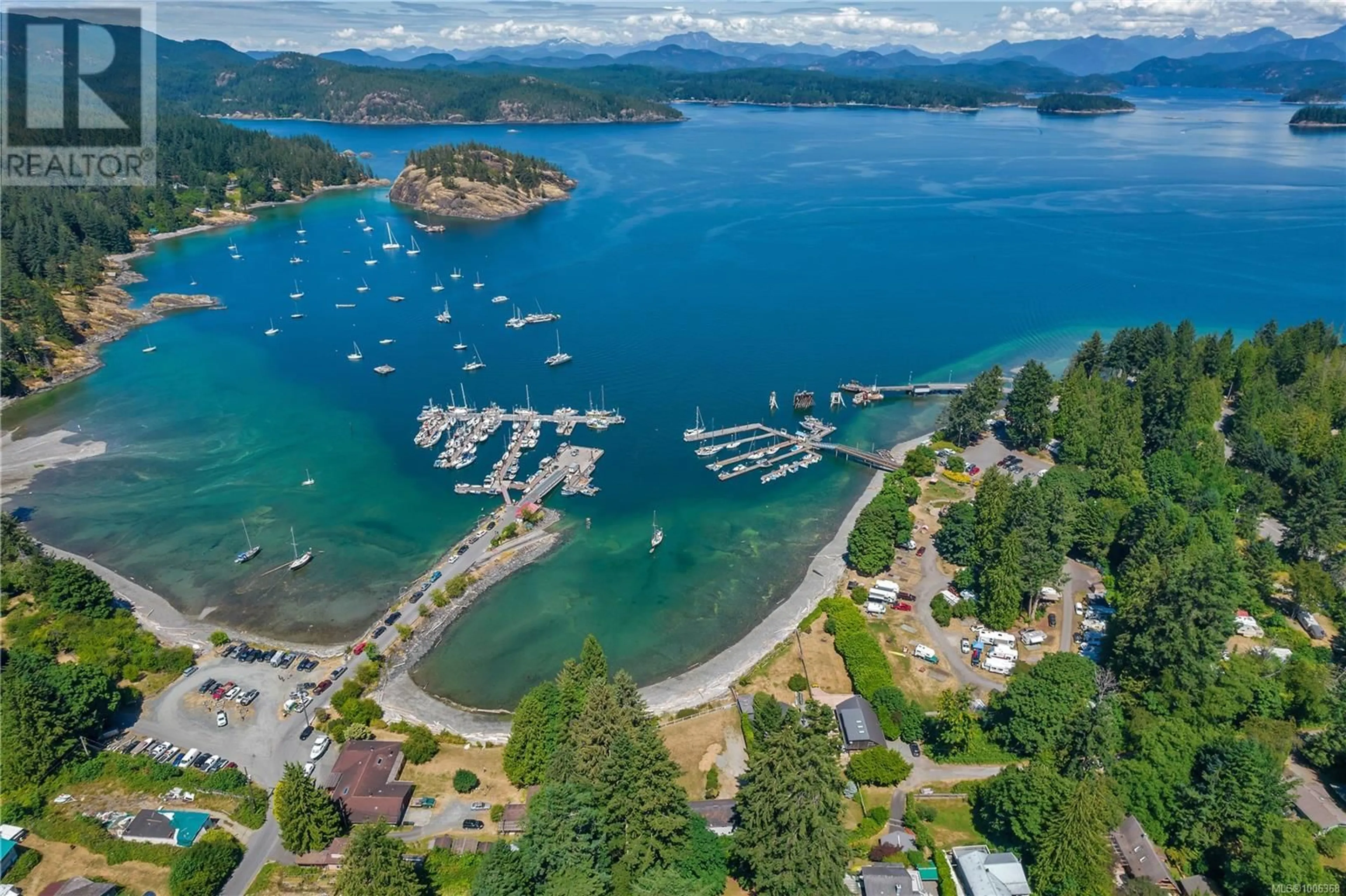 A pic from outside/outdoor area/front of a property/back of a property/a pic from drone, water/lake/river/ocean view for 681 BULL ROAD, Quadra Island British Columbia V0P1H0