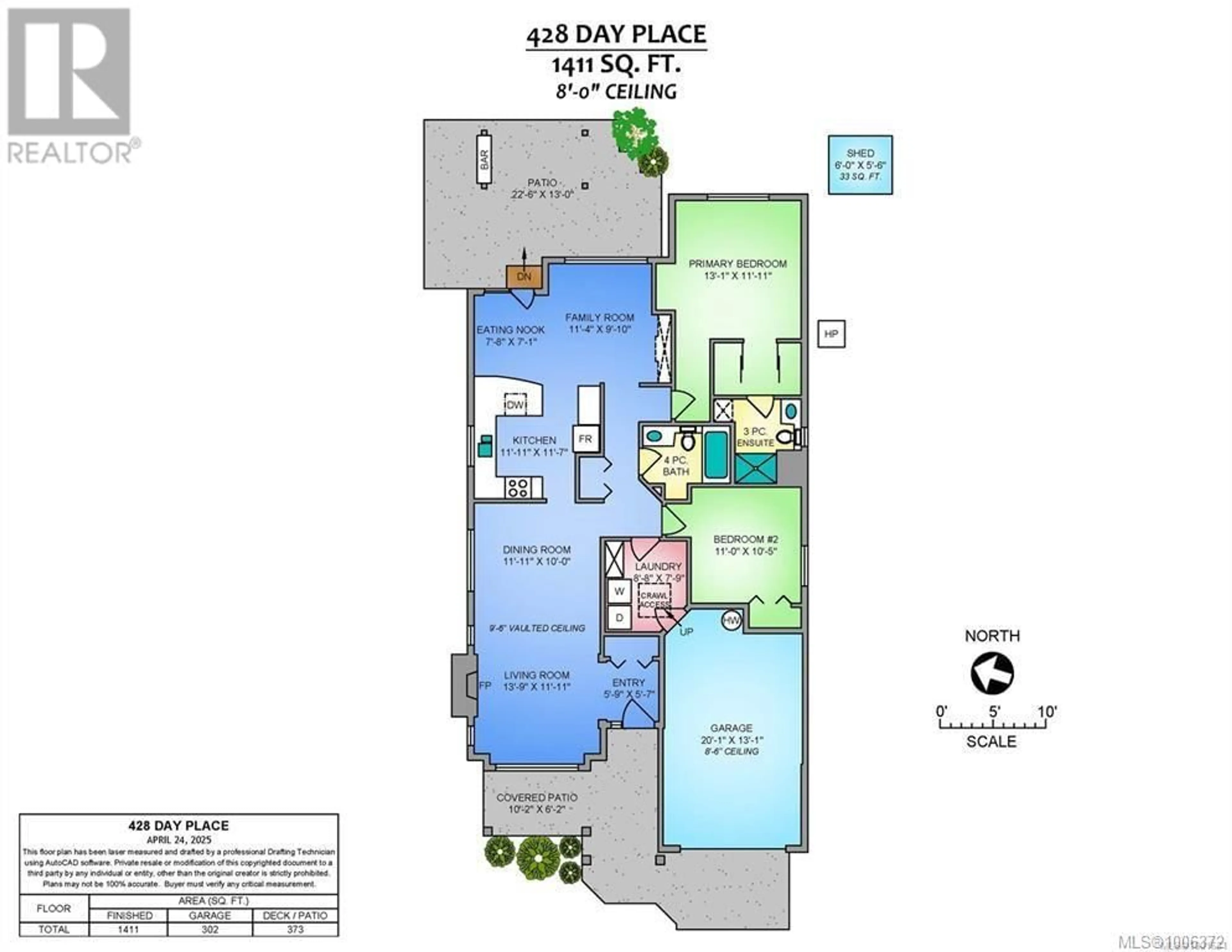 Floor plan for 428 DAY PLACE, Parksville British Columbia V9P1Z6