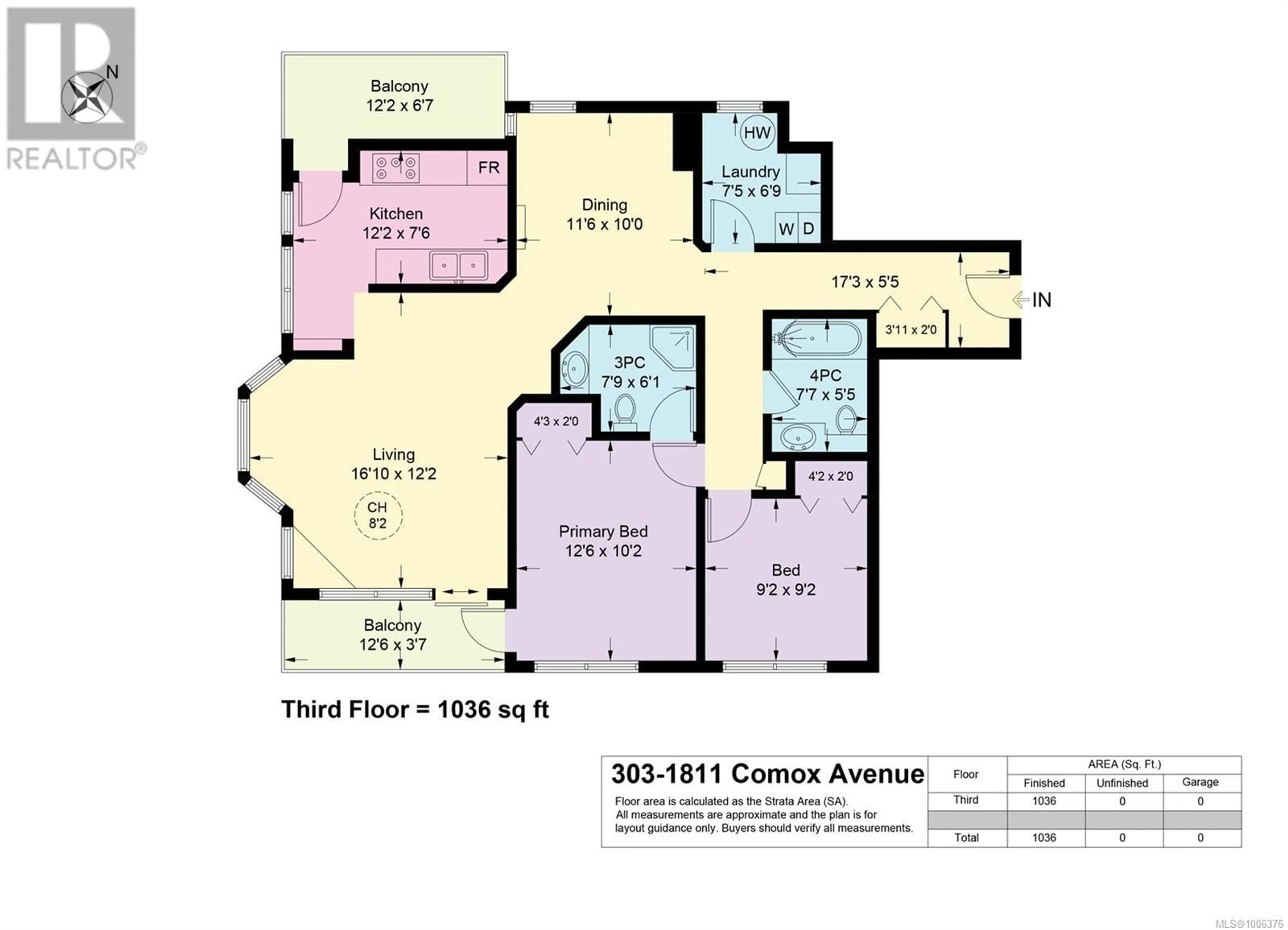 Floor plan for 303 - 1811 COMOX AVENUE, Comox British Columbia V9M3L9