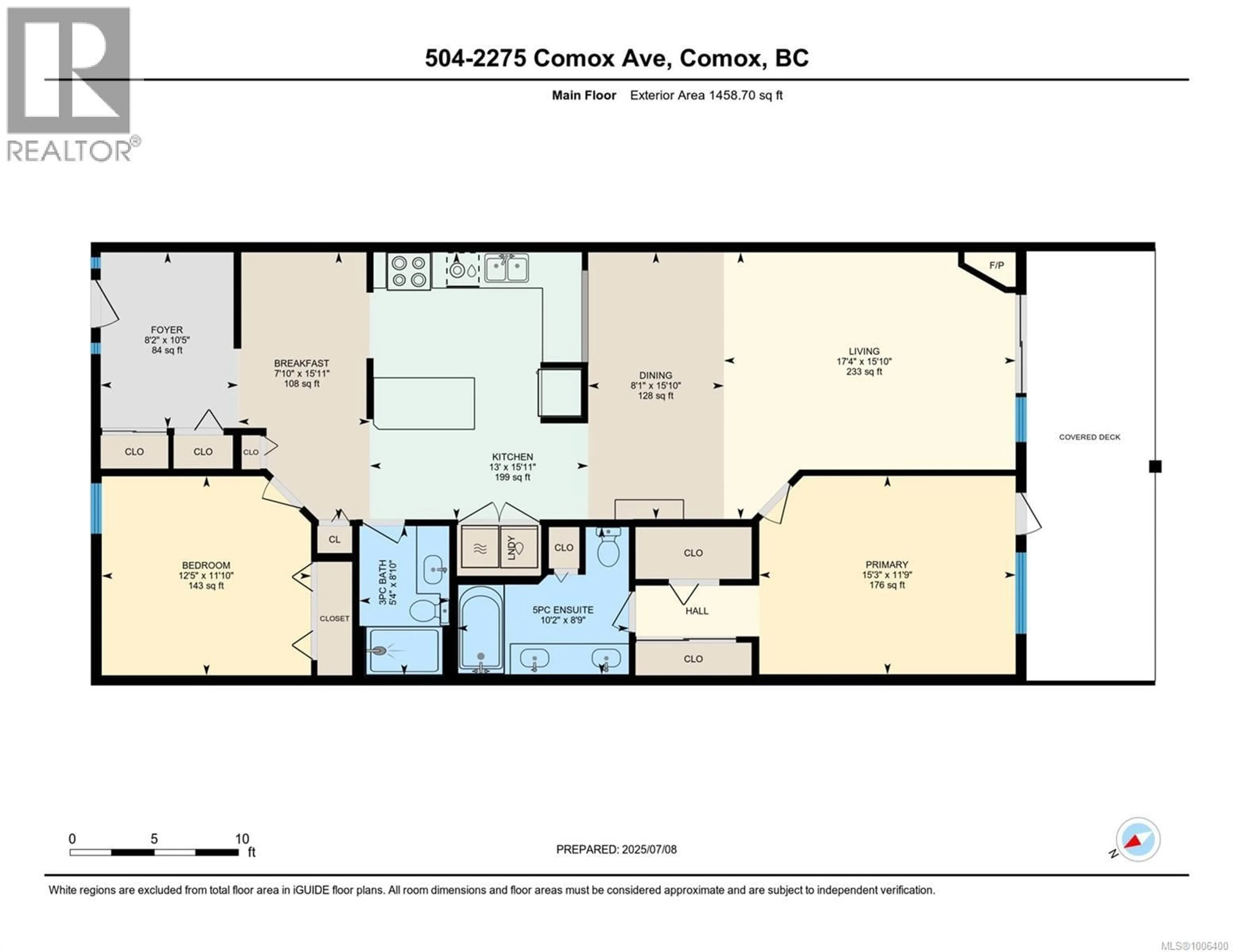 Floor plan for 504 - 2275 COMOX AVENUE, Comox British Columbia V9M1X6