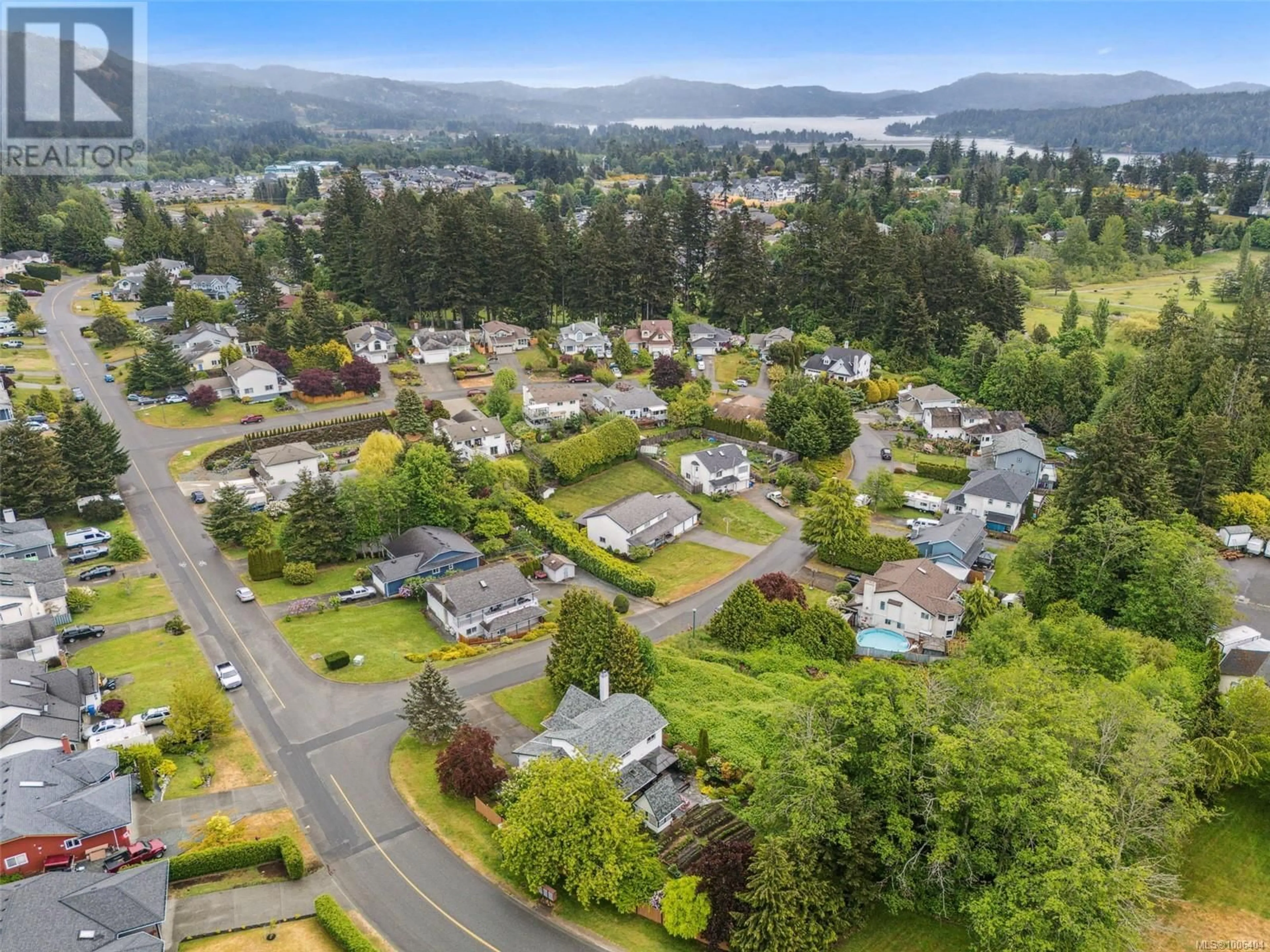 A pic from outside/outdoor area/front of a property/back of a property/a pic from drone, mountain view for 2201 TARA PLACE, Sooke British Columbia V9Z0H6