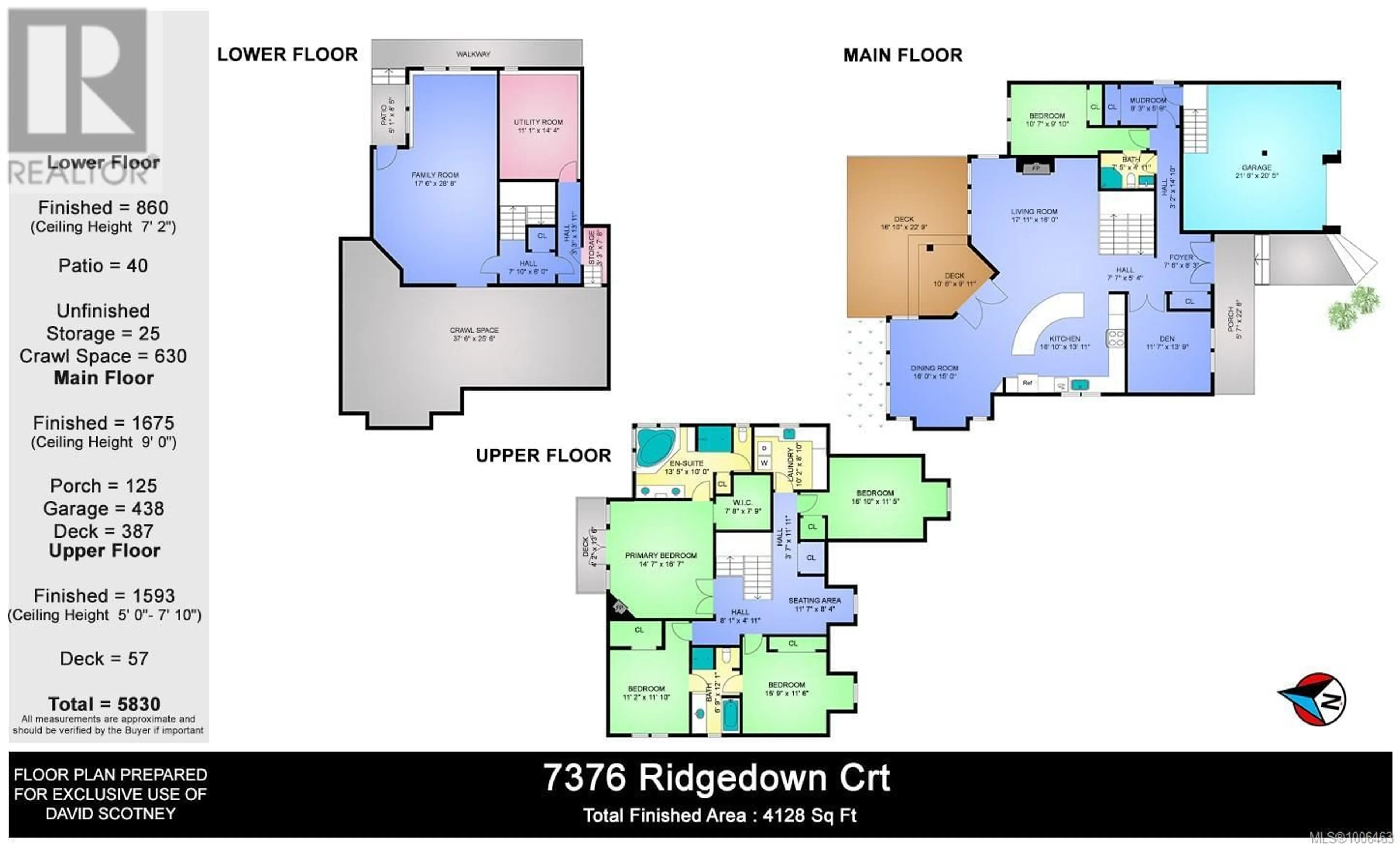 Floor plan for 7376 RIDGEDOWN COURT, Central Saanich British Columbia V8M2H7