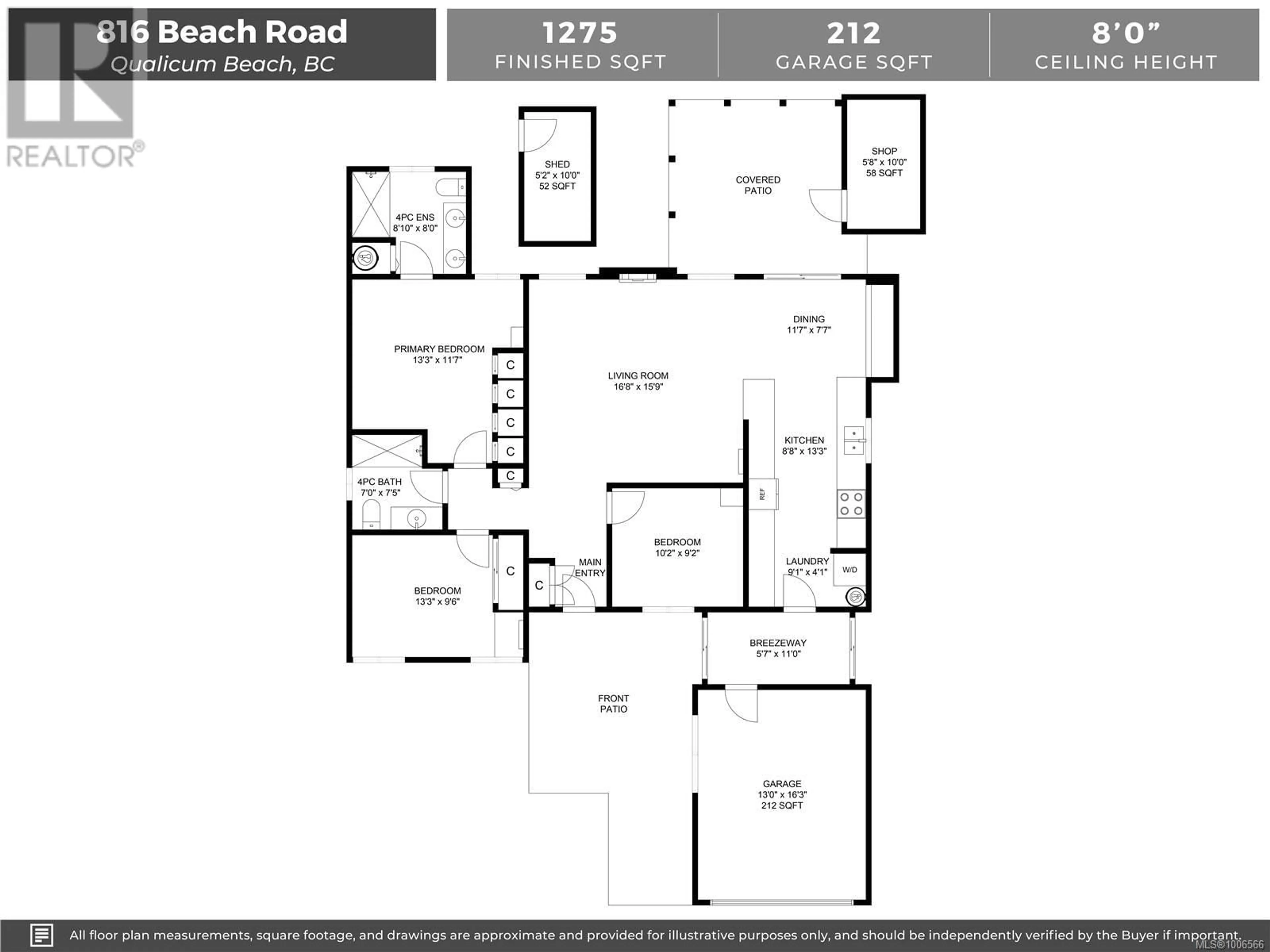 Floor plan for 816 BEACH ROAD, Qualicum Beach British Columbia V9K1S1
