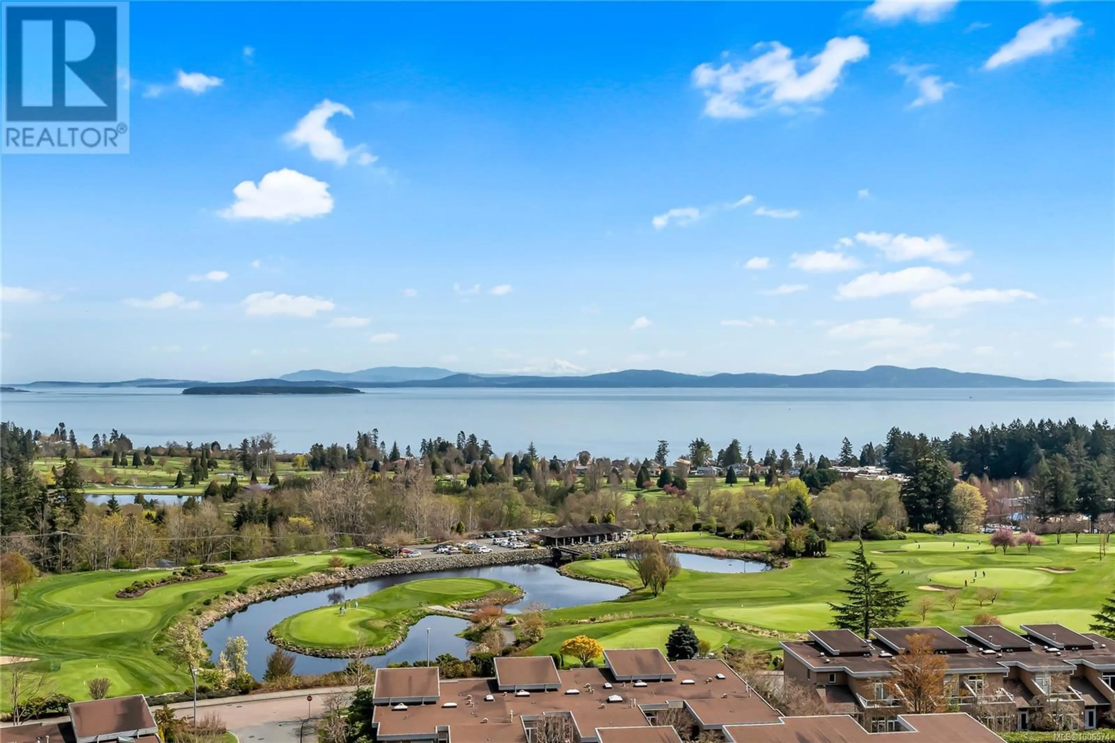 A pic from outside/outdoor area/front of a property/back of a property/a pic from drone, water/lake/river/ocean view for 503 - 5388 HILL RISE TERRACE, Saanich British Columbia V8Y3K3