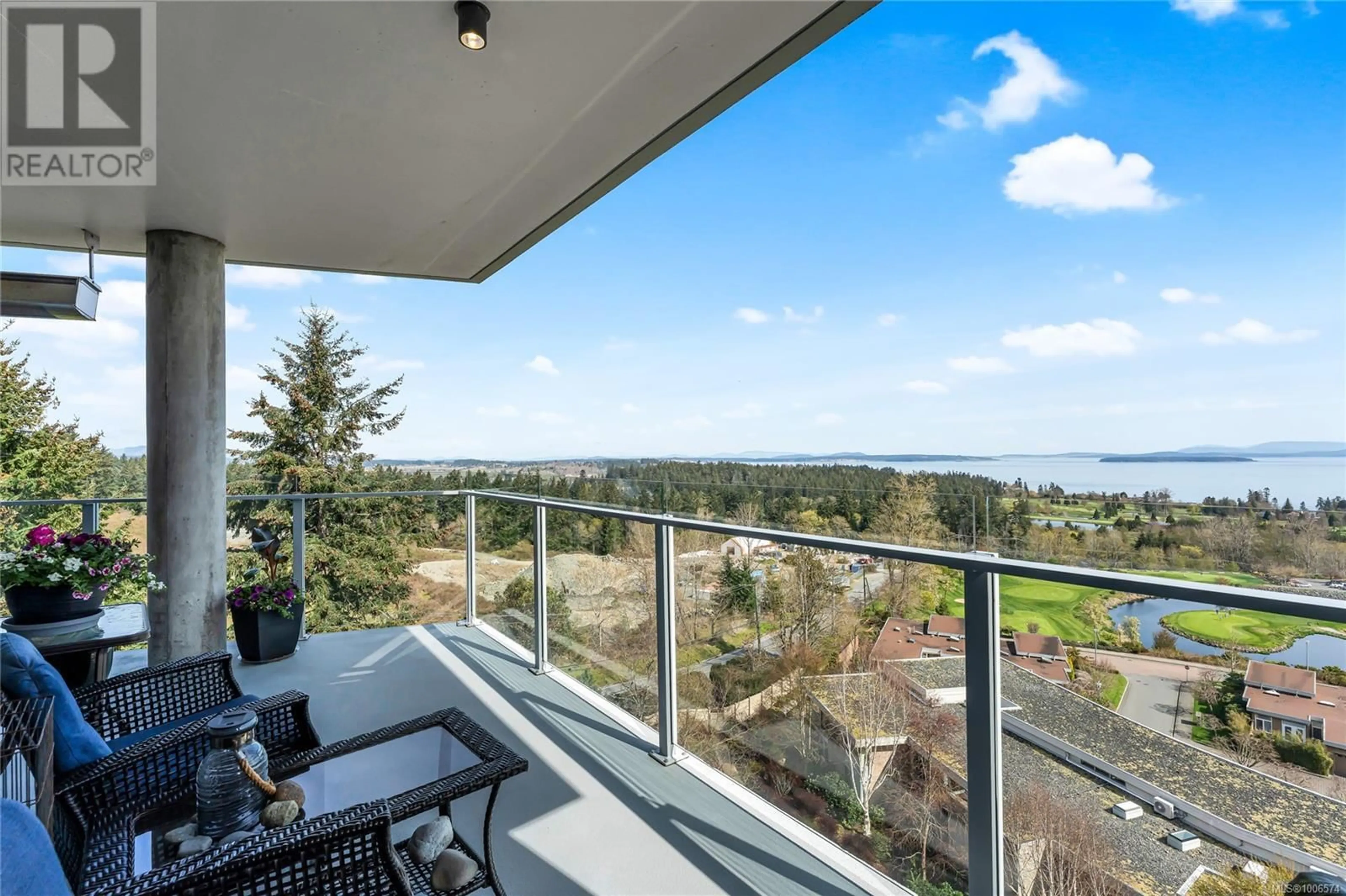 Balcony in the apartment, water/lake/river/ocean view for 503 - 5388 HILL RISE TERRACE, Saanich British Columbia V8Y3K3