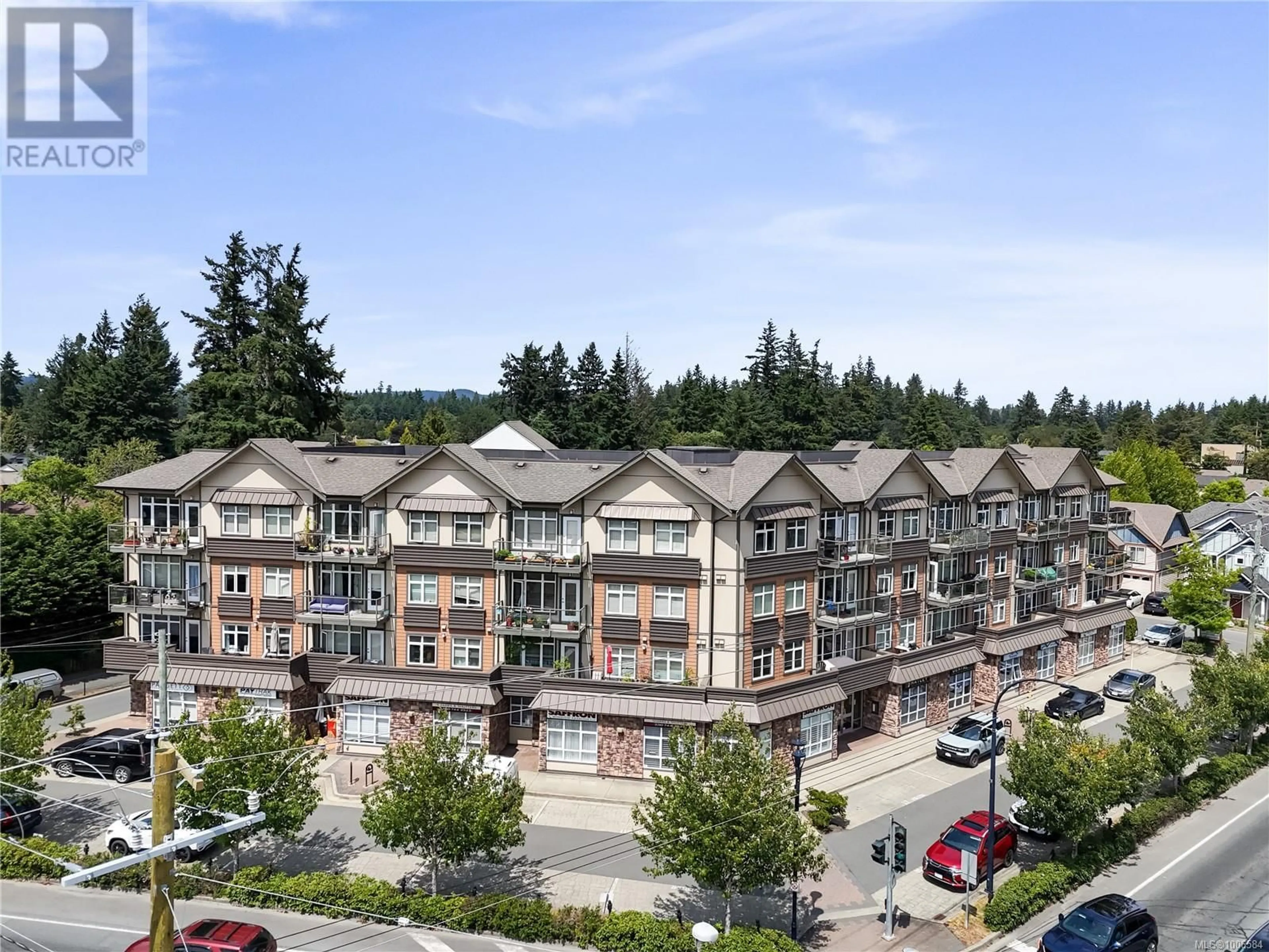 A pic from outside/outdoor area/front of a property/back of a property/a pic from drone, mountain view for 213 - 2220 SOOKE ROAD, Colwood British Columbia V9B0G9