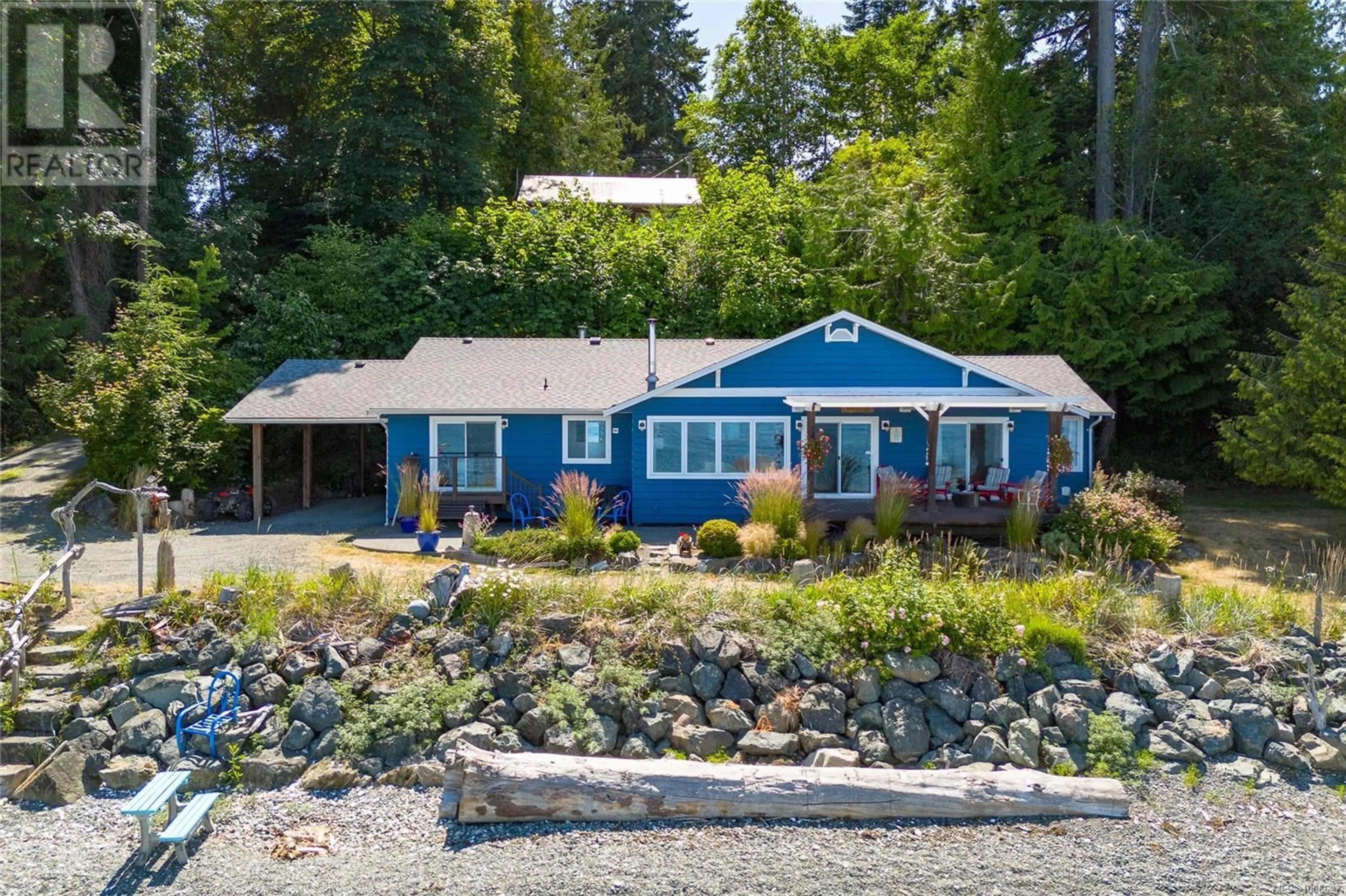 A pic from outside/outdoor area/front of a property/back of a property/a pic from drone, water/lake/river/ocean view for 6655 ISLAND HIGHWAY WEST, Bowser British Columbia V0R1G0
