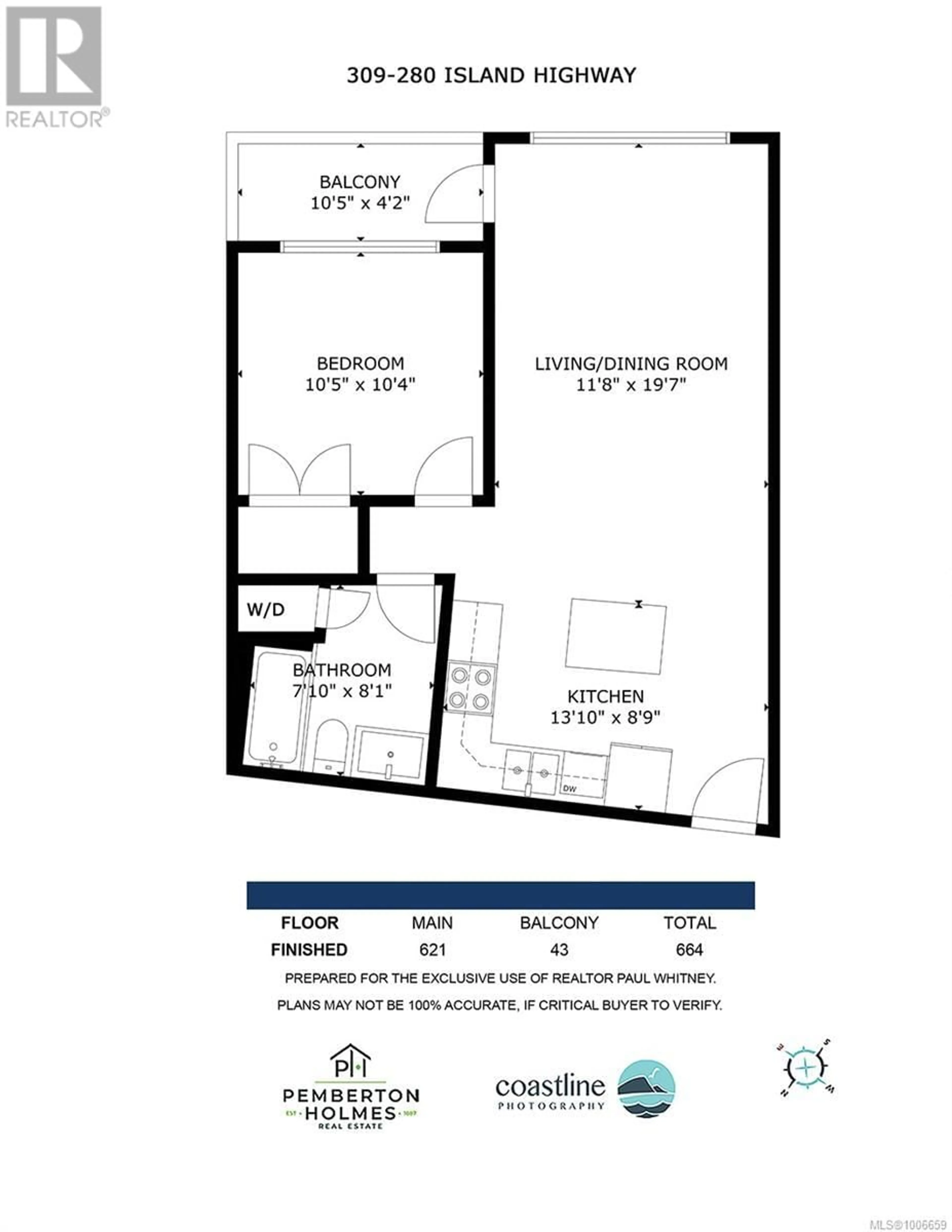 Floor plan for 309 - 280 ISLAND HIGHWAY, View Royal British Columbia V9B1G5