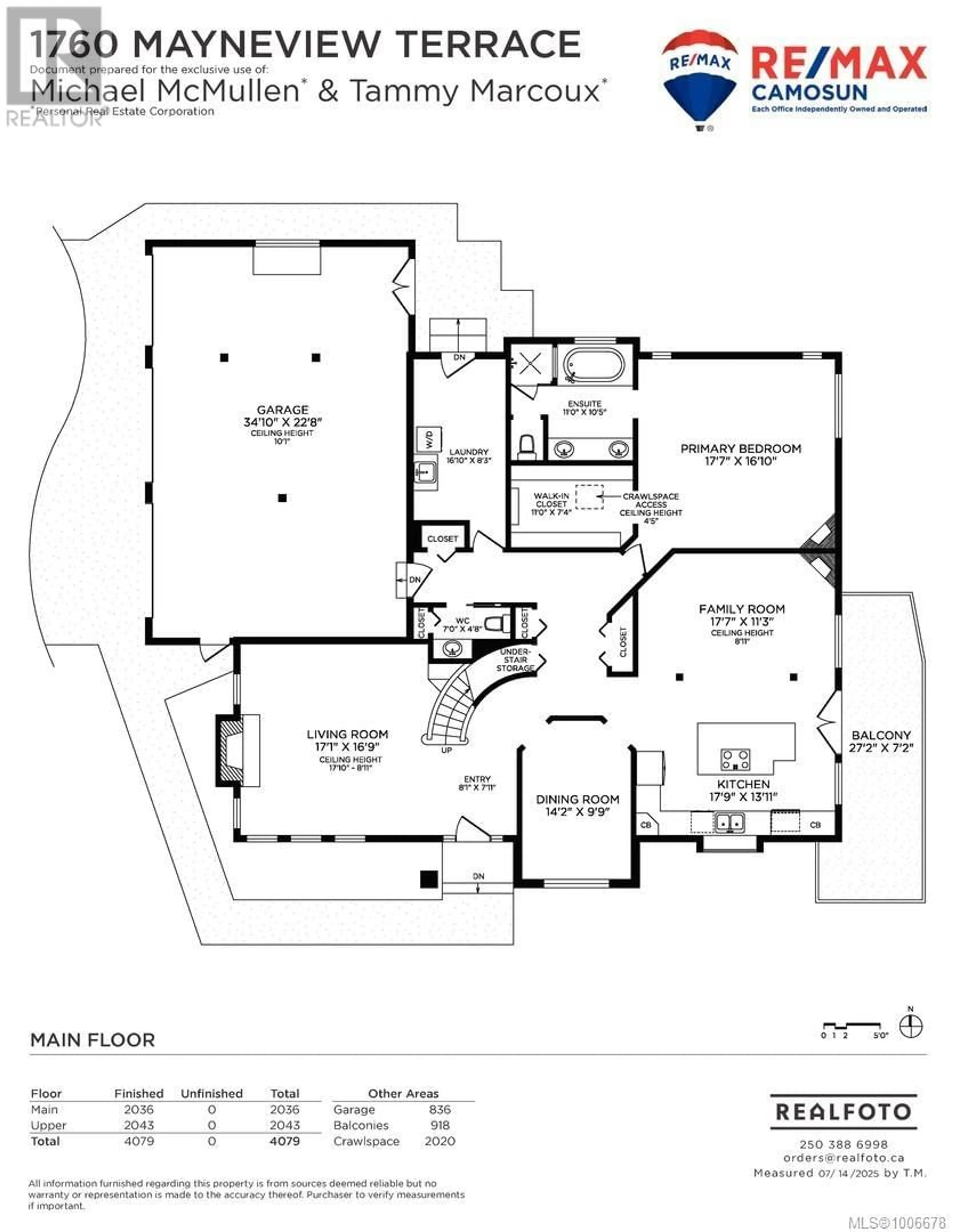 Floor plan for 1760 MAYNEVIEW TERRACE, North Saanich British Columbia V8L5A8
