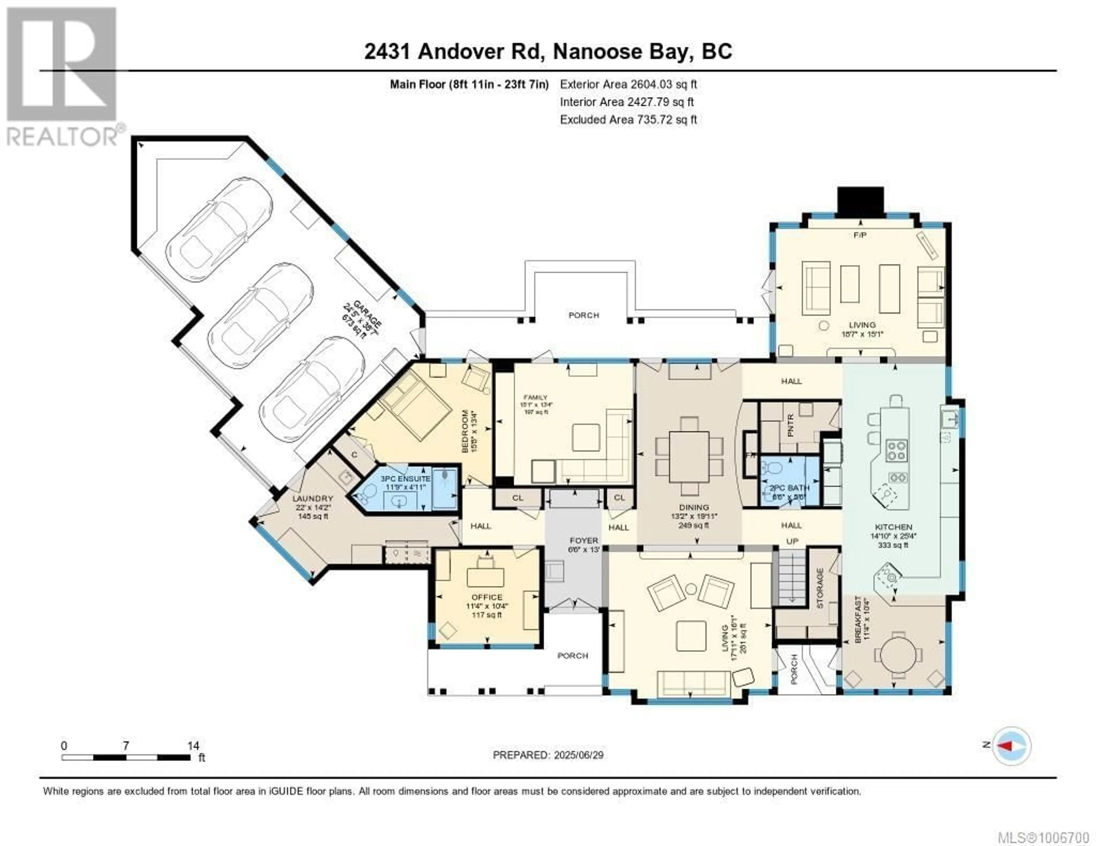 Floor plan for 2431 ANDOVER ROAD, Nanoose Bay British Columbia V9P9G9