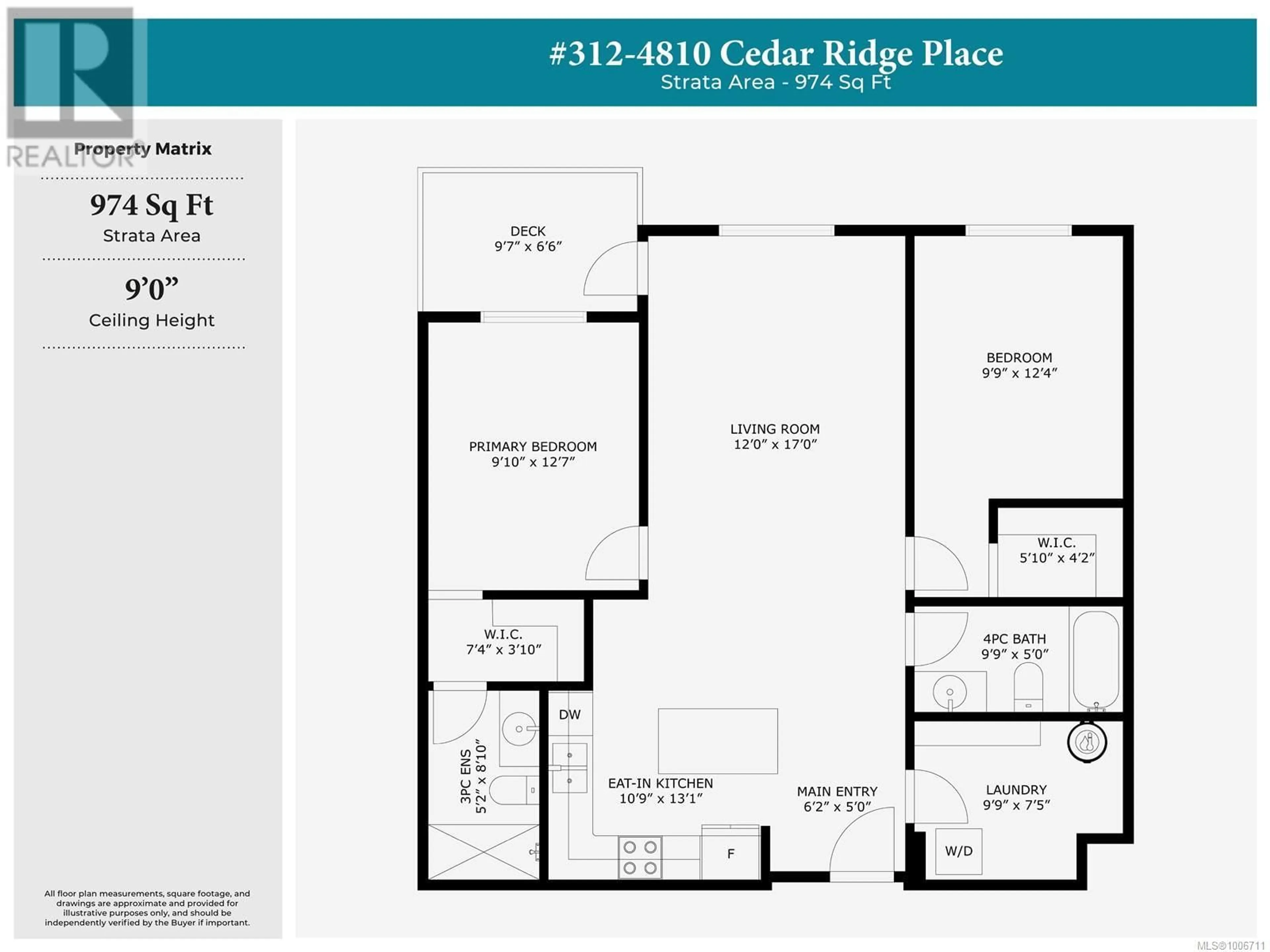 Floor plan for 312 - 4810 CEDAR RIDGE PLACE, Nanaimo British Columbia V9T0M7