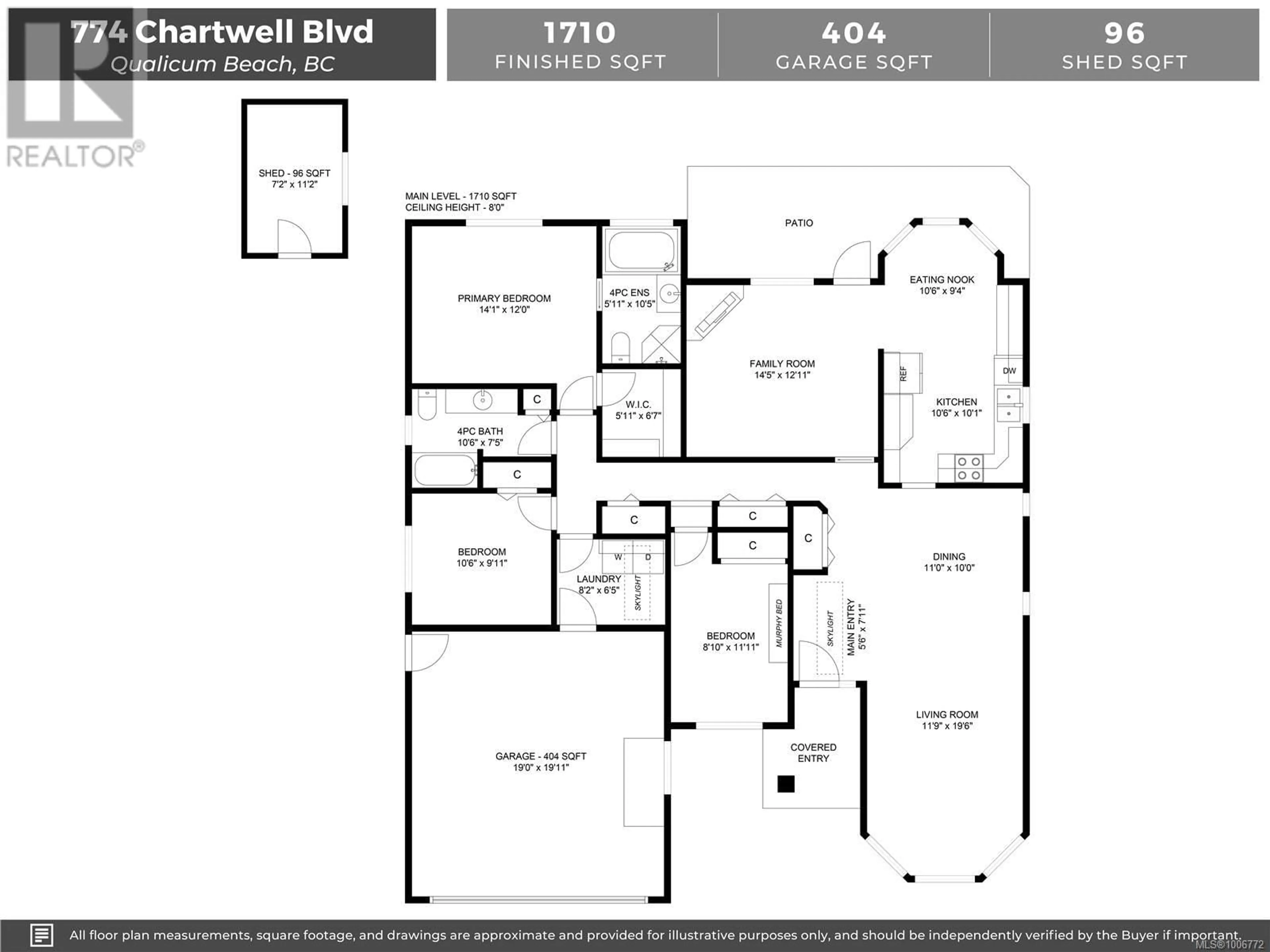 Floor plan for 774 CHARTWELL BOULEVARD, Qualicum Beach British Columbia V9K2J4