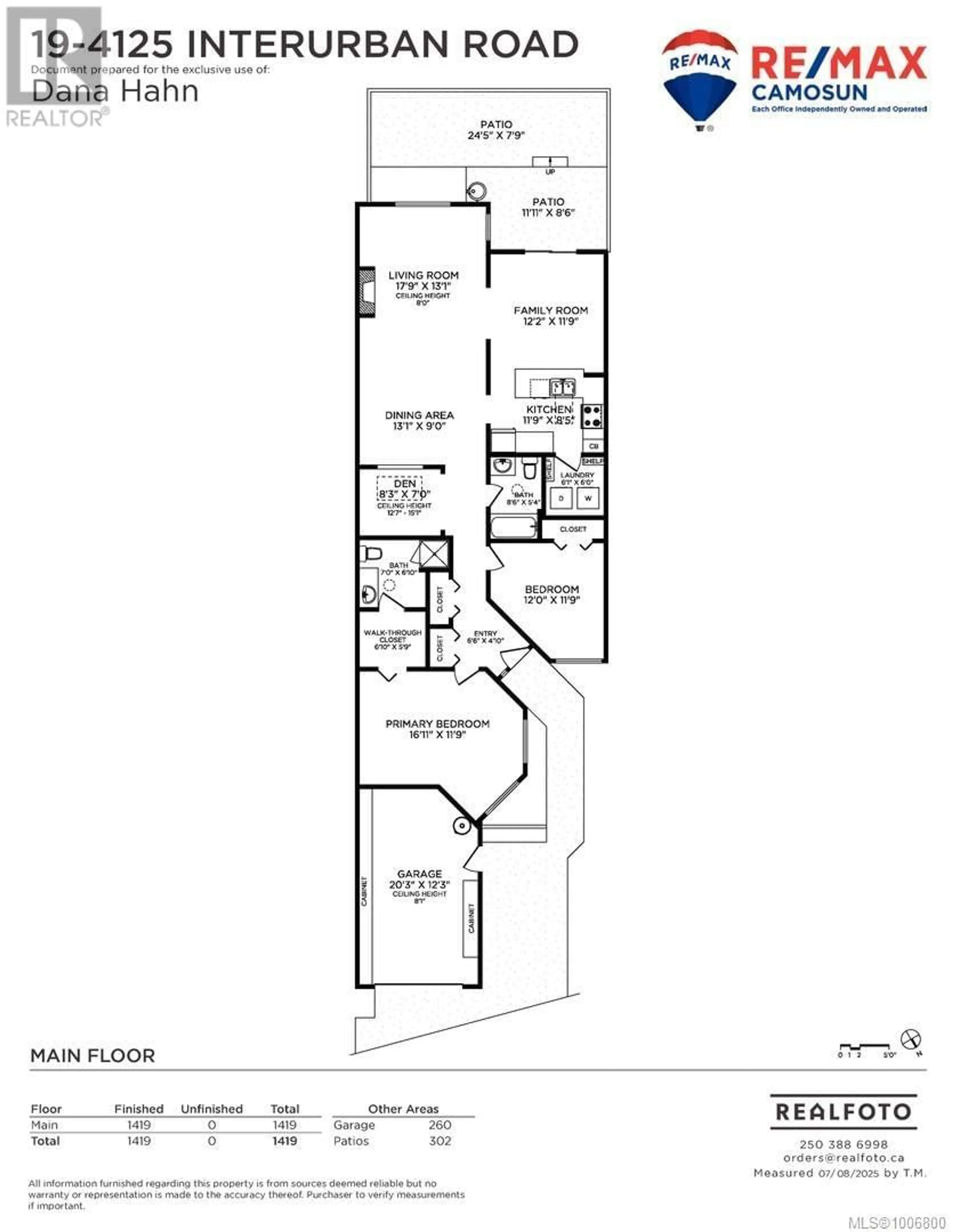 Floor plan for 19 - 4125 INTERURBAN ROAD, Saanich British Columbia V8Z4W8