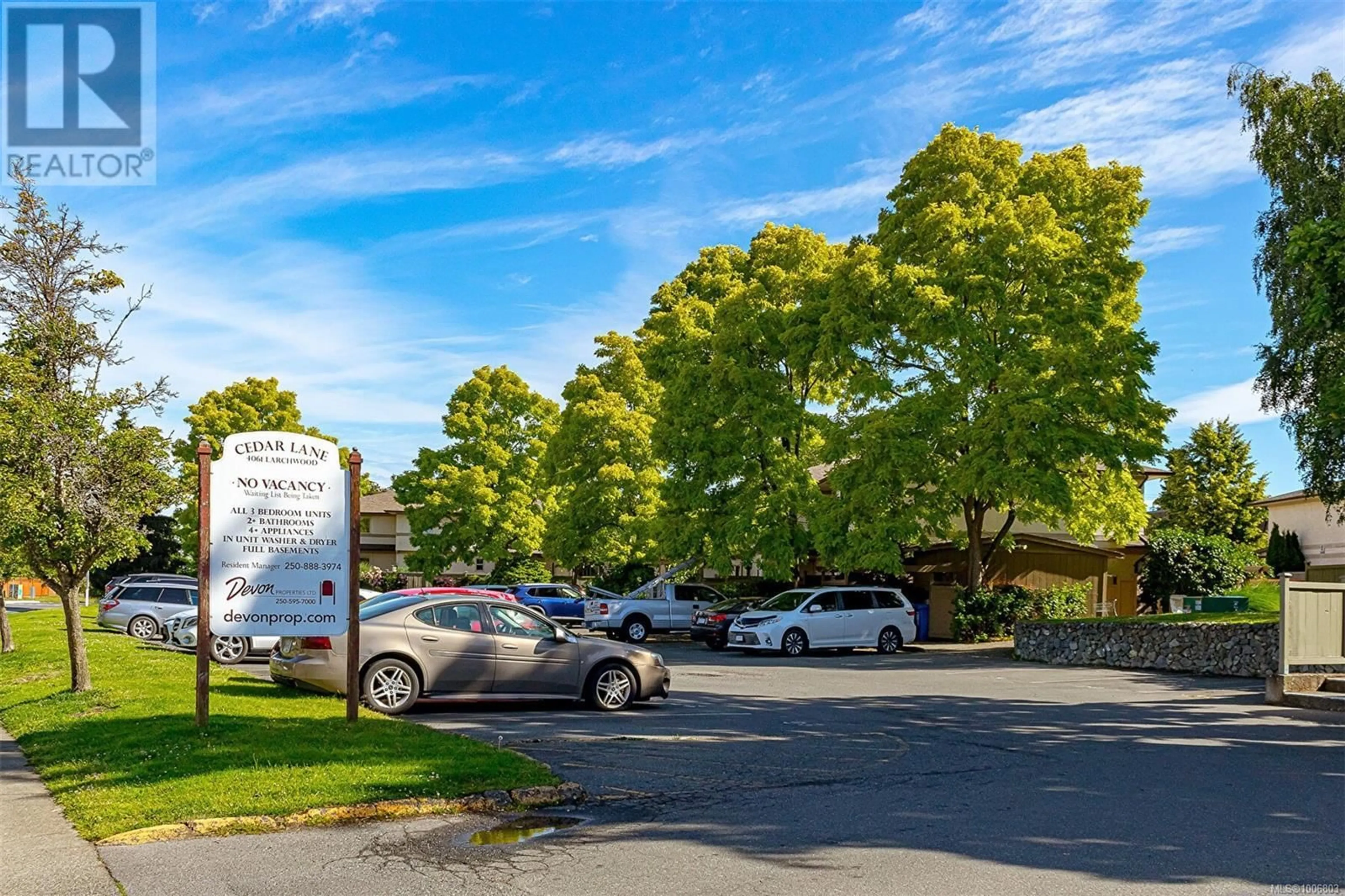 A pic from outside/outdoor area/front of a property/back of a property/a pic from drone, street for 42 - 4061 LARCHWOOD DRIVE, Saanich British Columbia V8N4P1