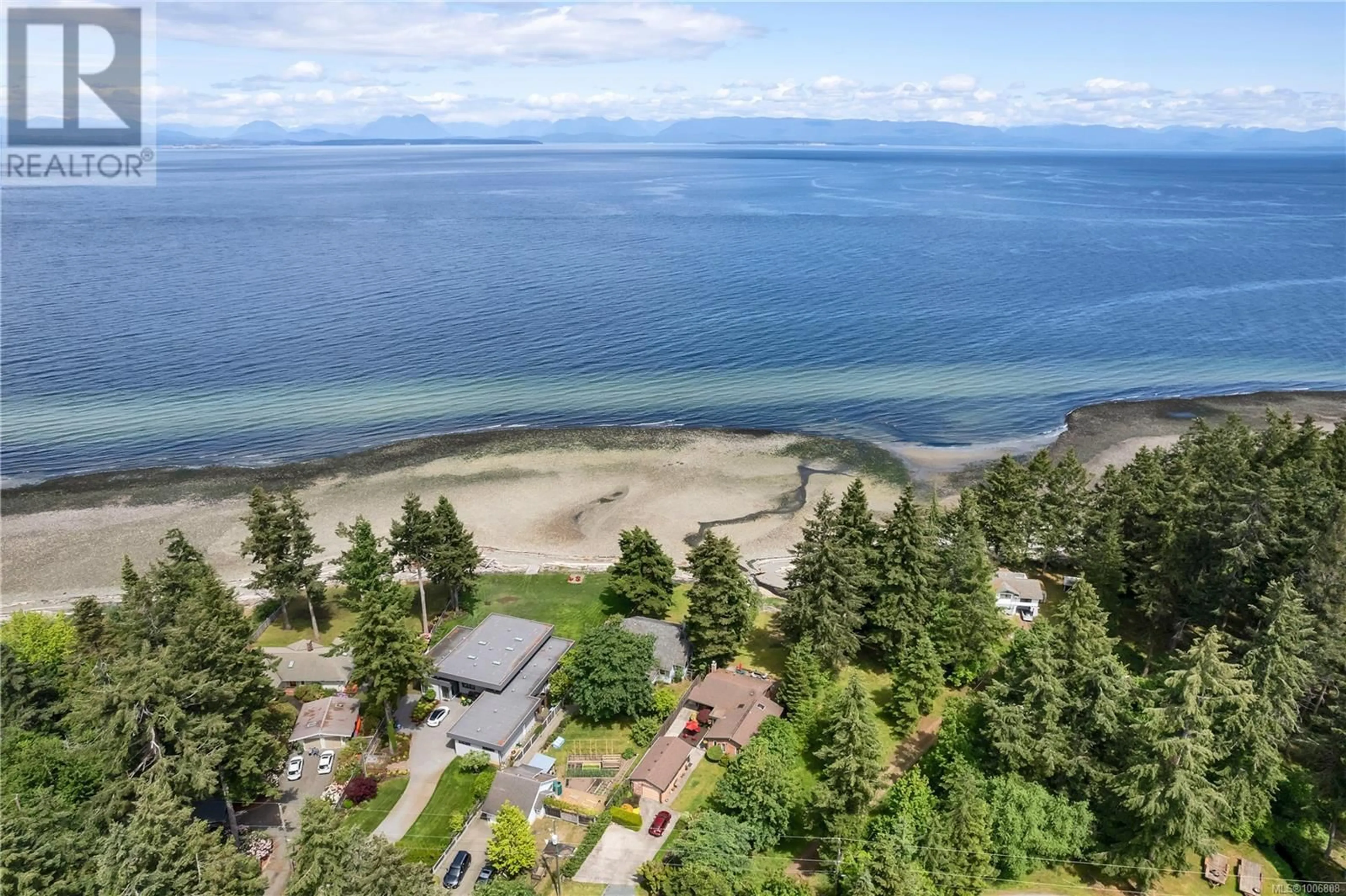 A pic from outside/outdoor area/front of a property/back of a property/a pic from drone, water/lake/river/ocean view for 1396 SEAVIEW ROAD, Black Creek British Columbia V9J1J7