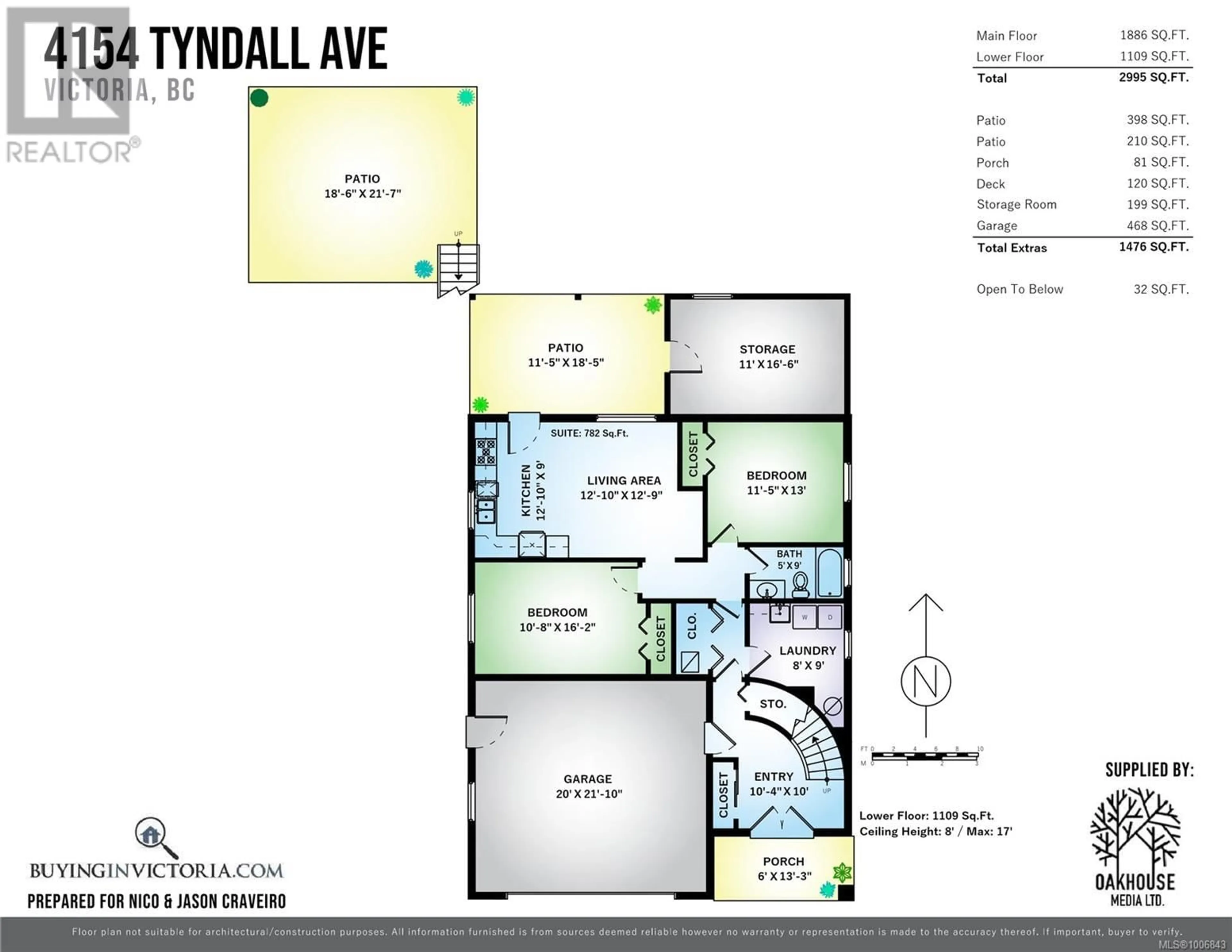 Floor plan for 4154 TYNDALL AVENUE, Saanich British Columbia V8N3R8
