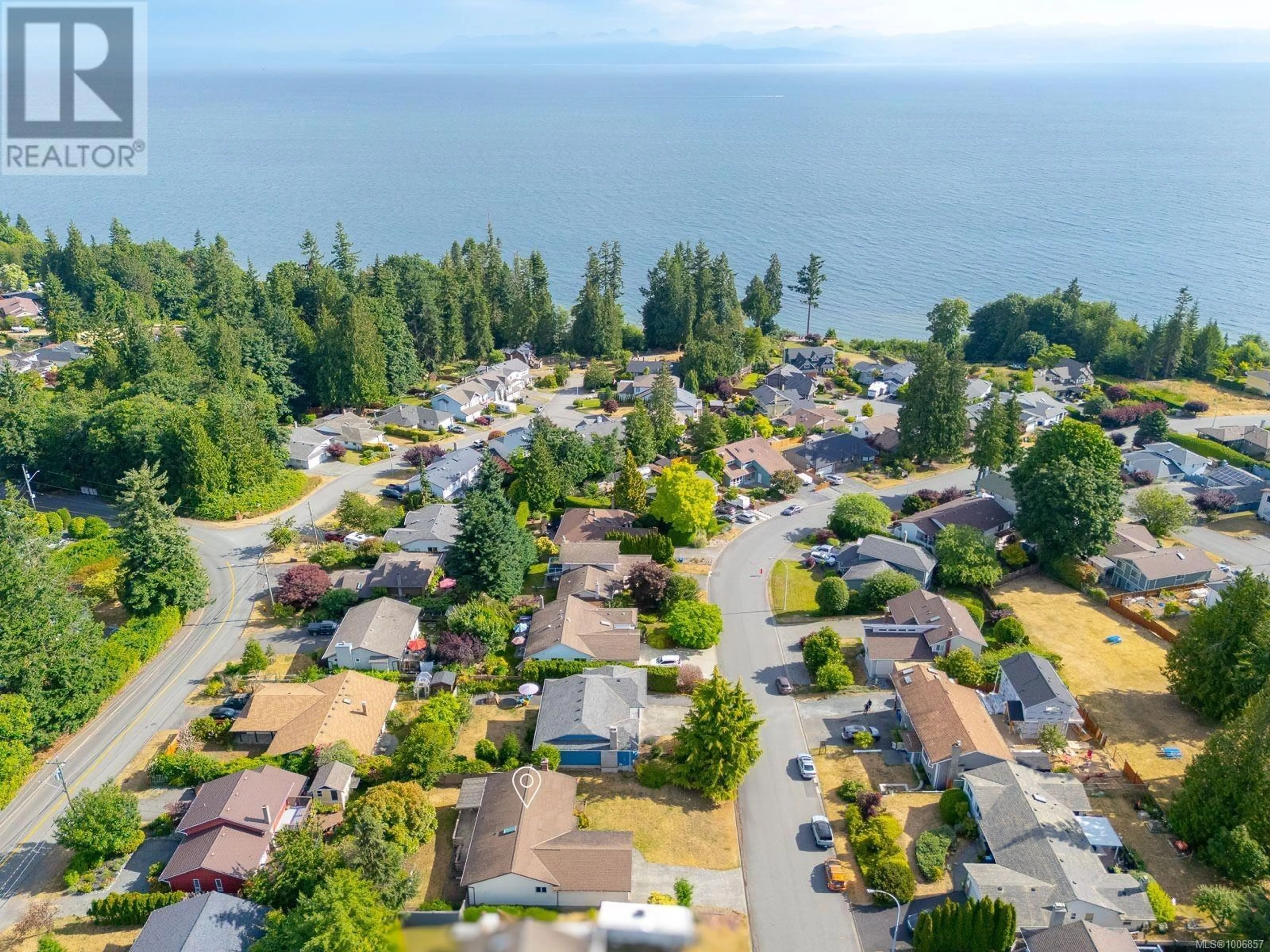 A pic from outside/outdoor area/front of a property/back of a property/a pic from drone, water/lake/river/ocean view for 5949 BREONNA DRIVE, Nanaimo British Columbia V9V1E9