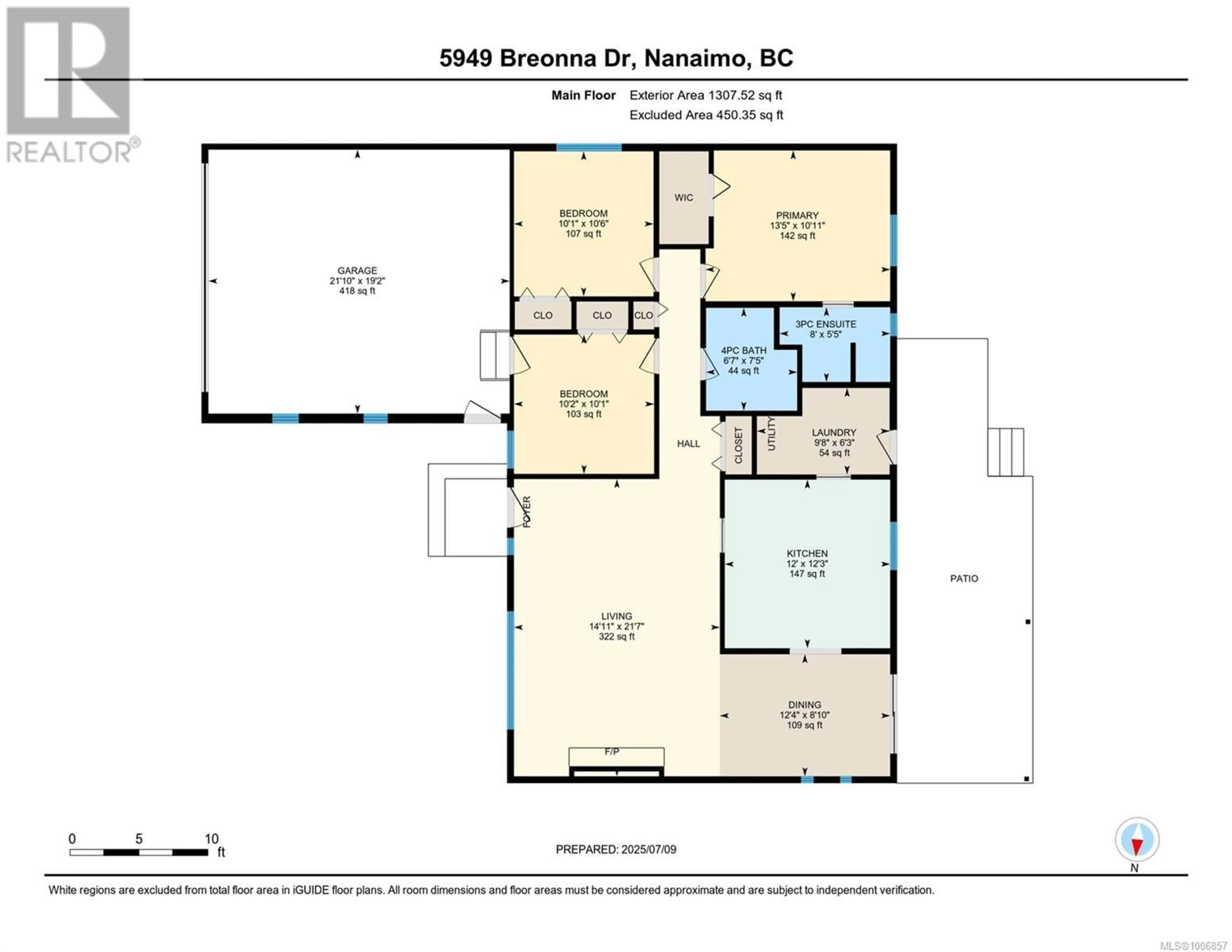 Floor plan for 5949 BREONNA DRIVE, Nanaimo British Columbia V9V1E9