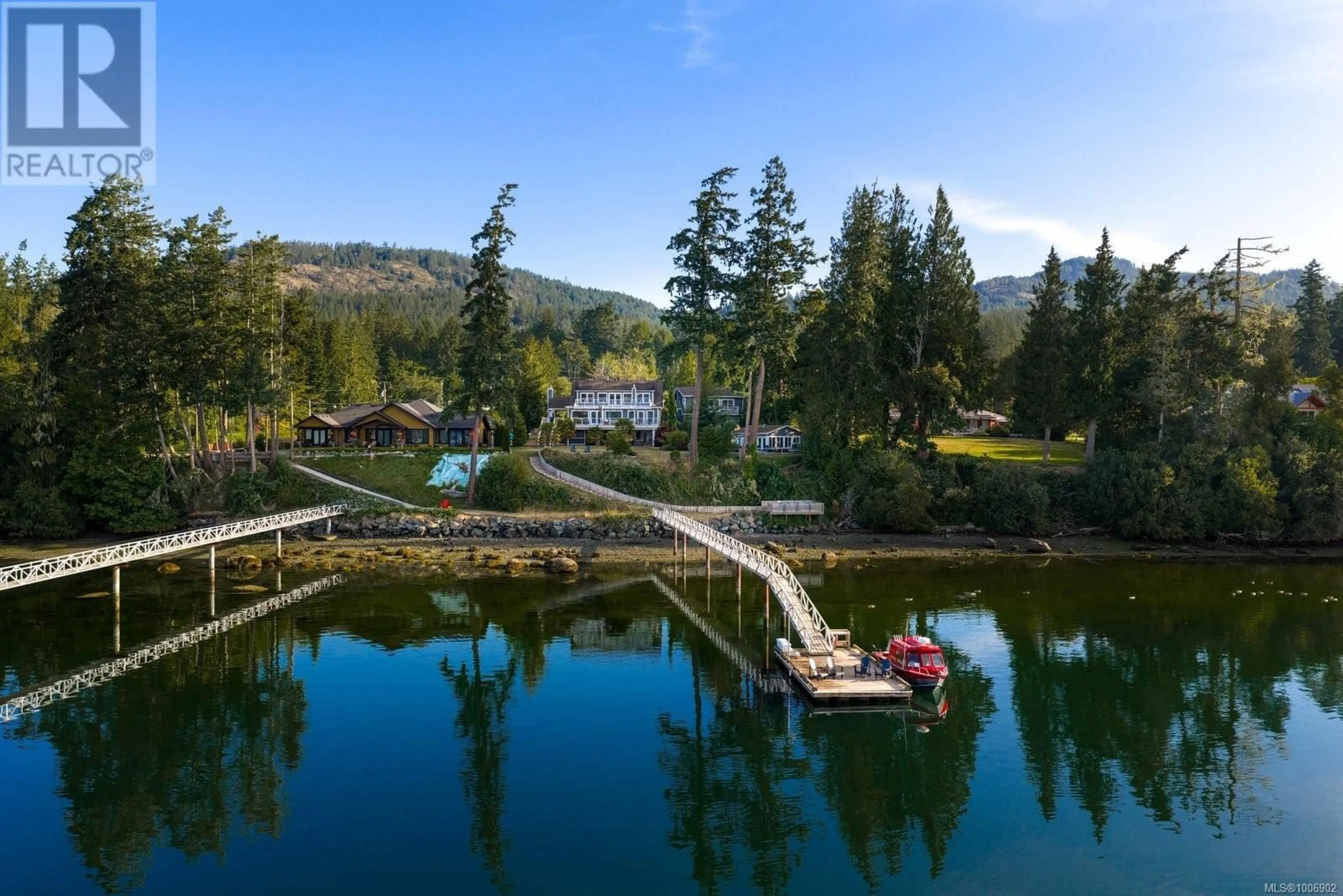A pic from outside/outdoor area/front of a property/back of a property/a pic from drone, water/lake/river/ocean view for 2021 SASEENOS ROAD, Sooke British Columbia V9Z0C4