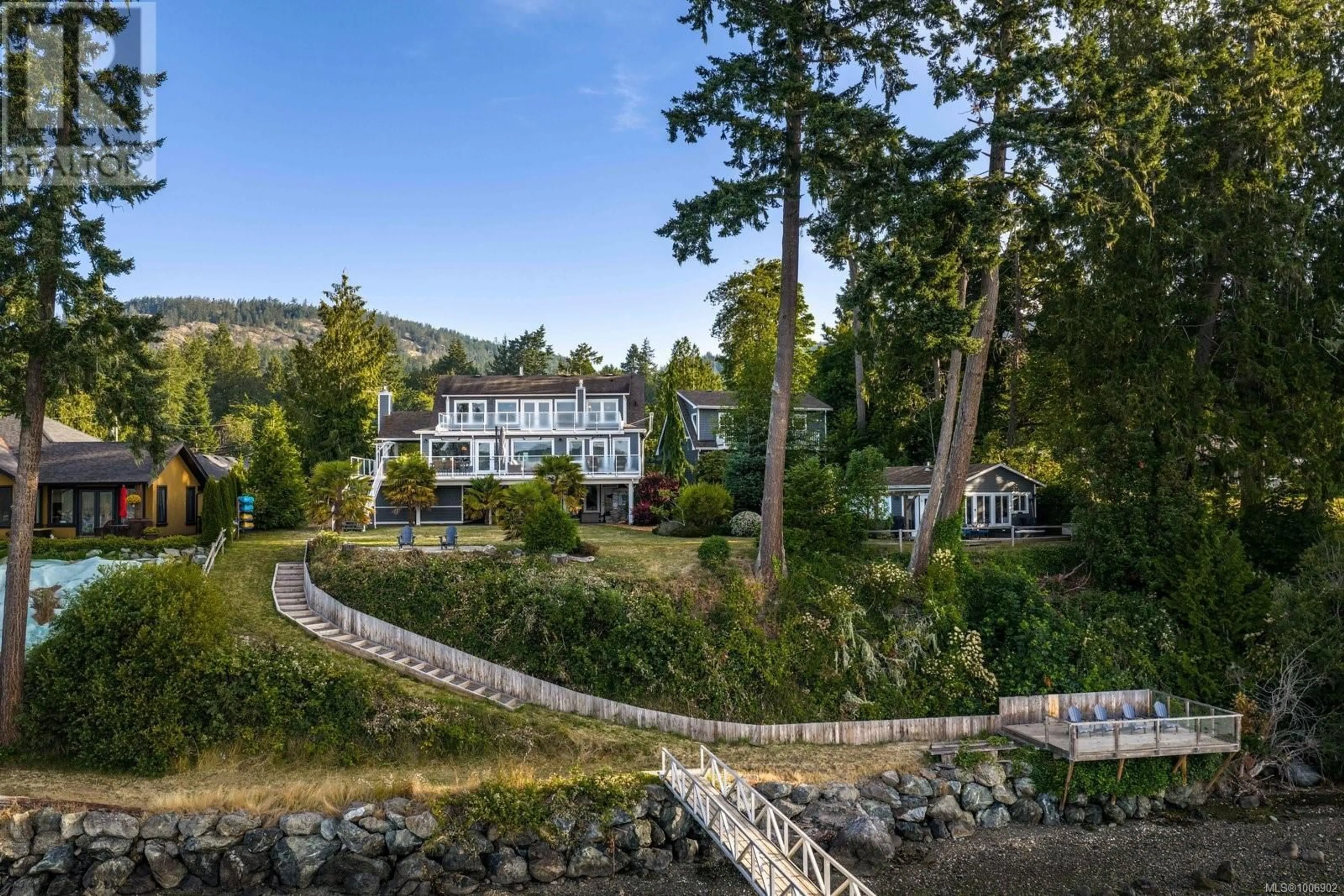 A pic from outside/outdoor area/front of a property/back of a property/a pic from drone, mountain view for 2021 SASEENOS ROAD, Sooke British Columbia V9Z0C4