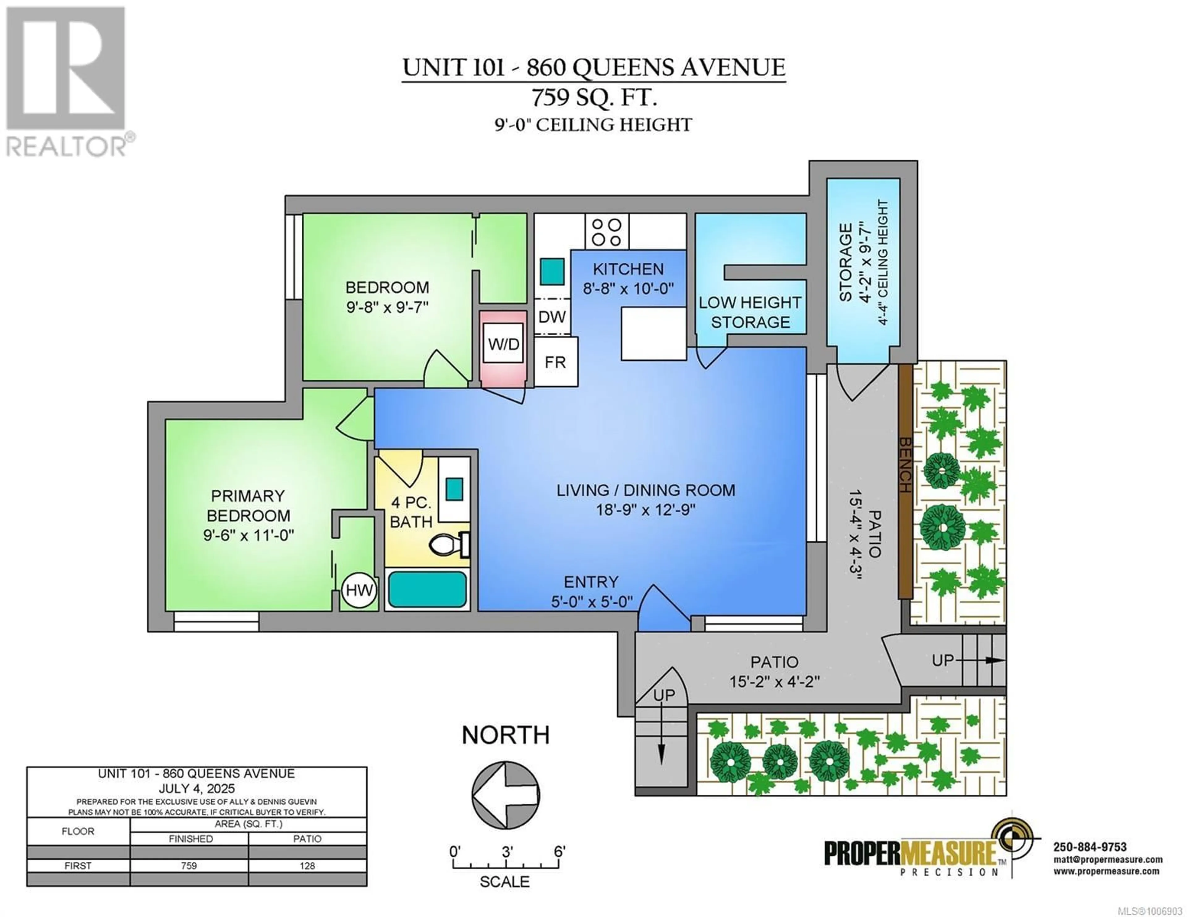 Floor plan for 101 - 860 QUEENS AVENUE, Victoria British Columbia V8T1M5