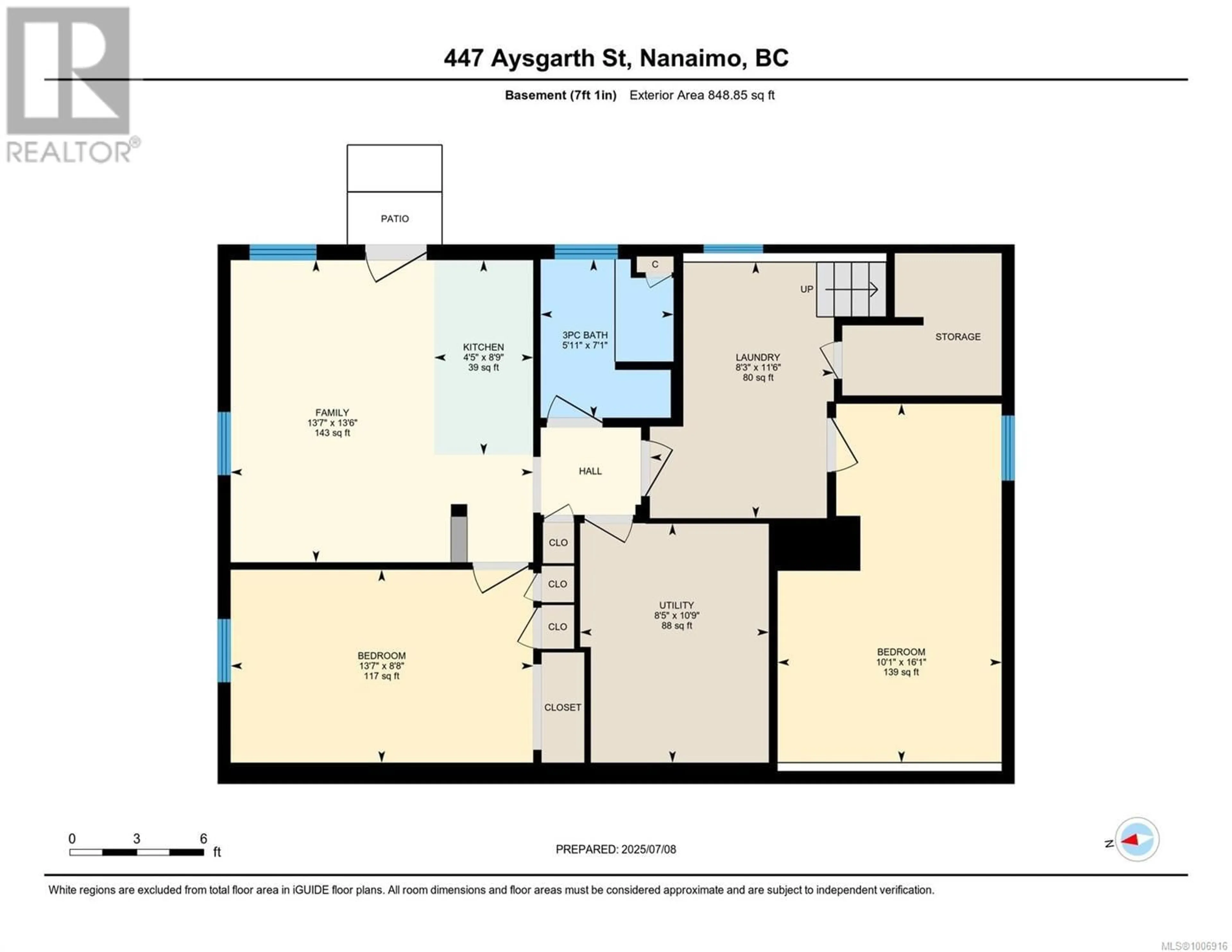 Floor plan for 447 AYSGARTH STREET, Nanaimo British Columbia V9R1V7