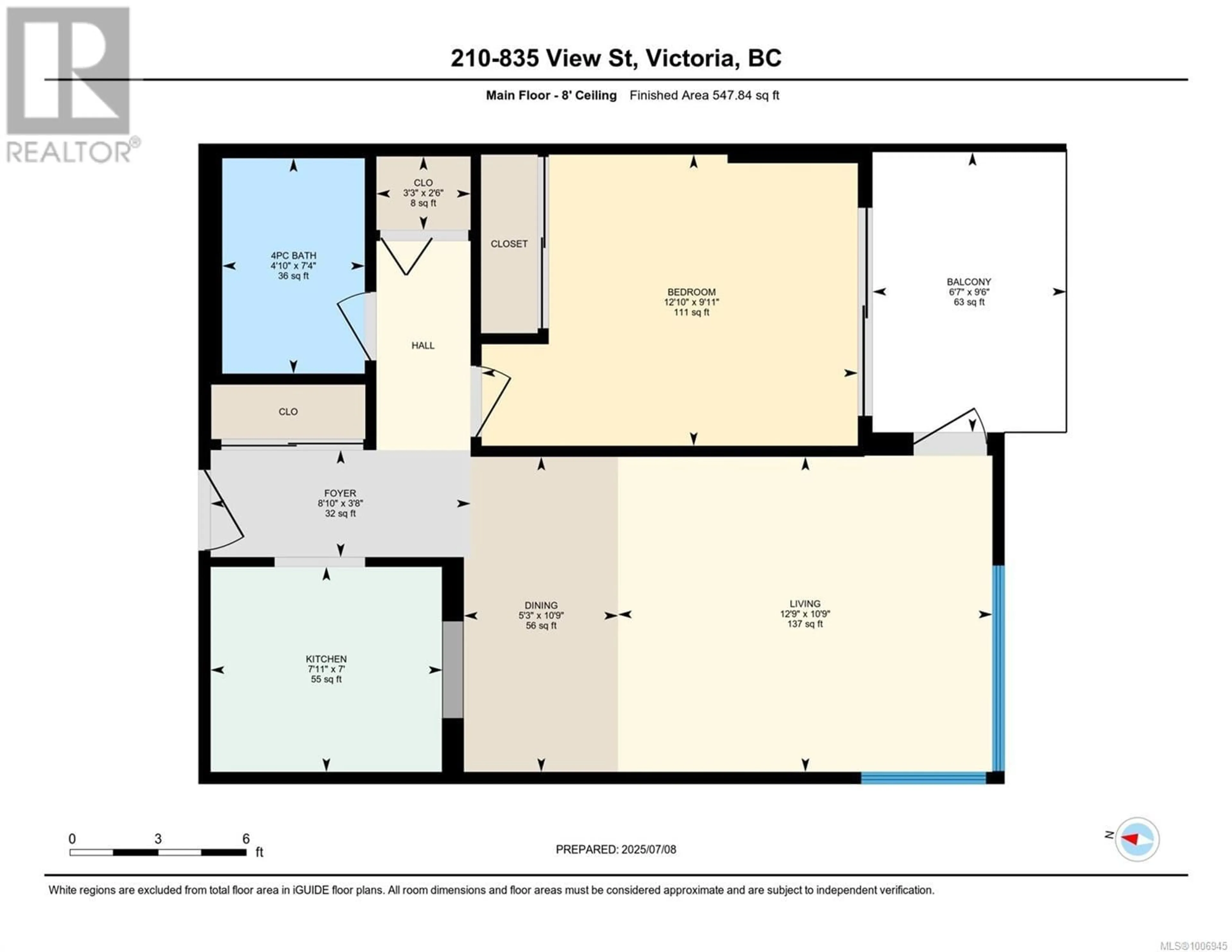 Floor plan for 210 - 835 VIEW STREET, Victoria British Columbia V8W3W8
