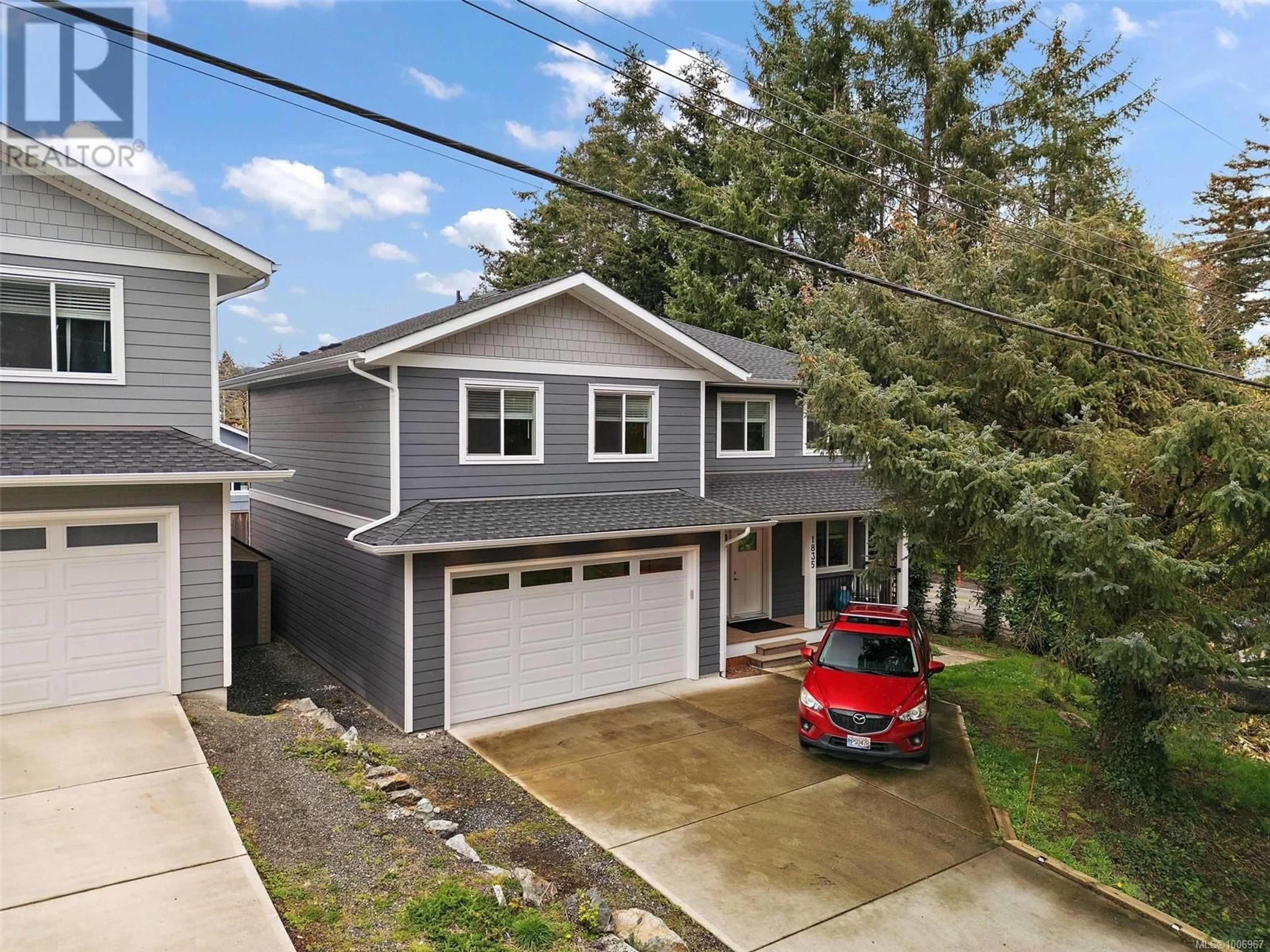 Home with vinyl exterior material, street for 1835 TOMINNY ROAD, Sooke British Columbia V9Z0P8