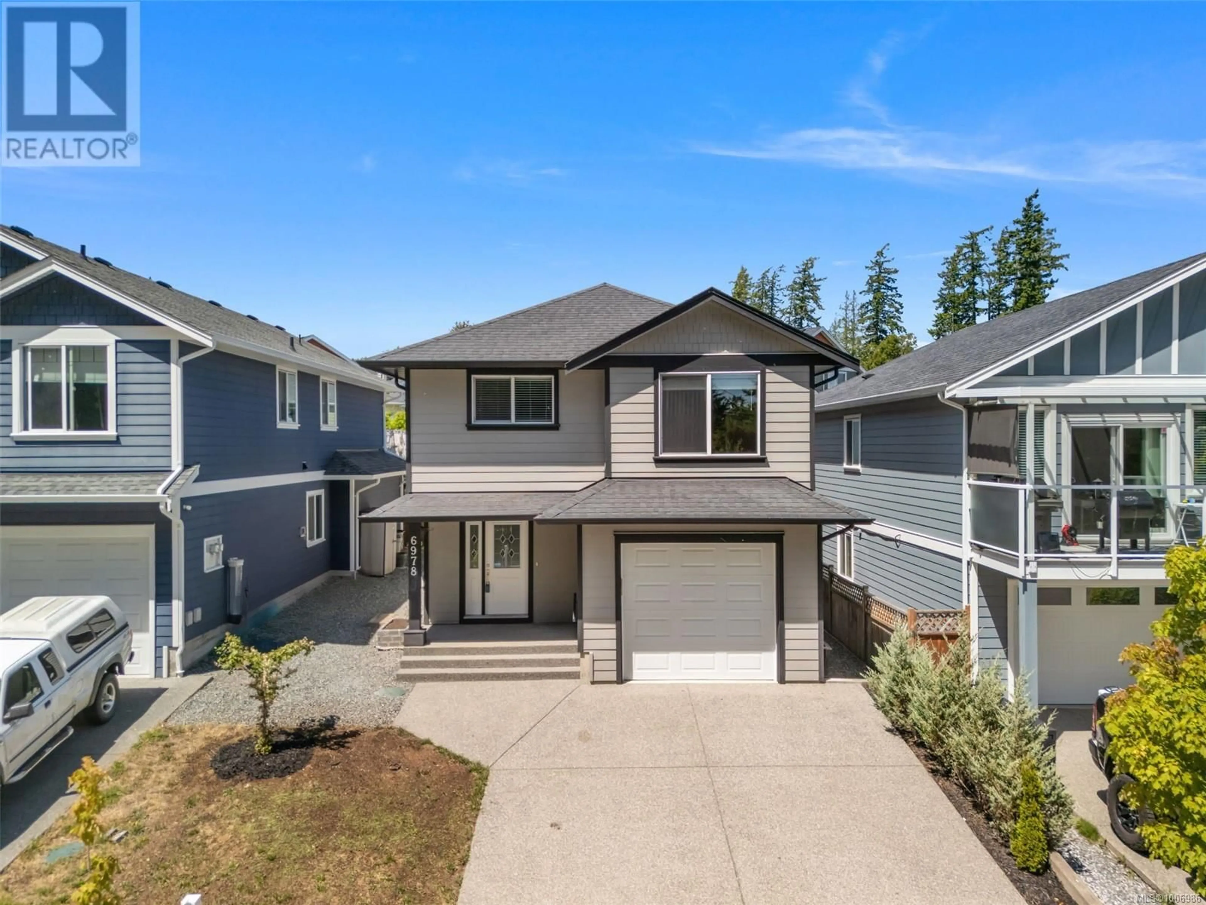 A pic from outside/outdoor area/front of a property/back of a property/a pic from drone, street for 6978 WRIGHT ROAD, Sooke British Columbia V9Z1M5