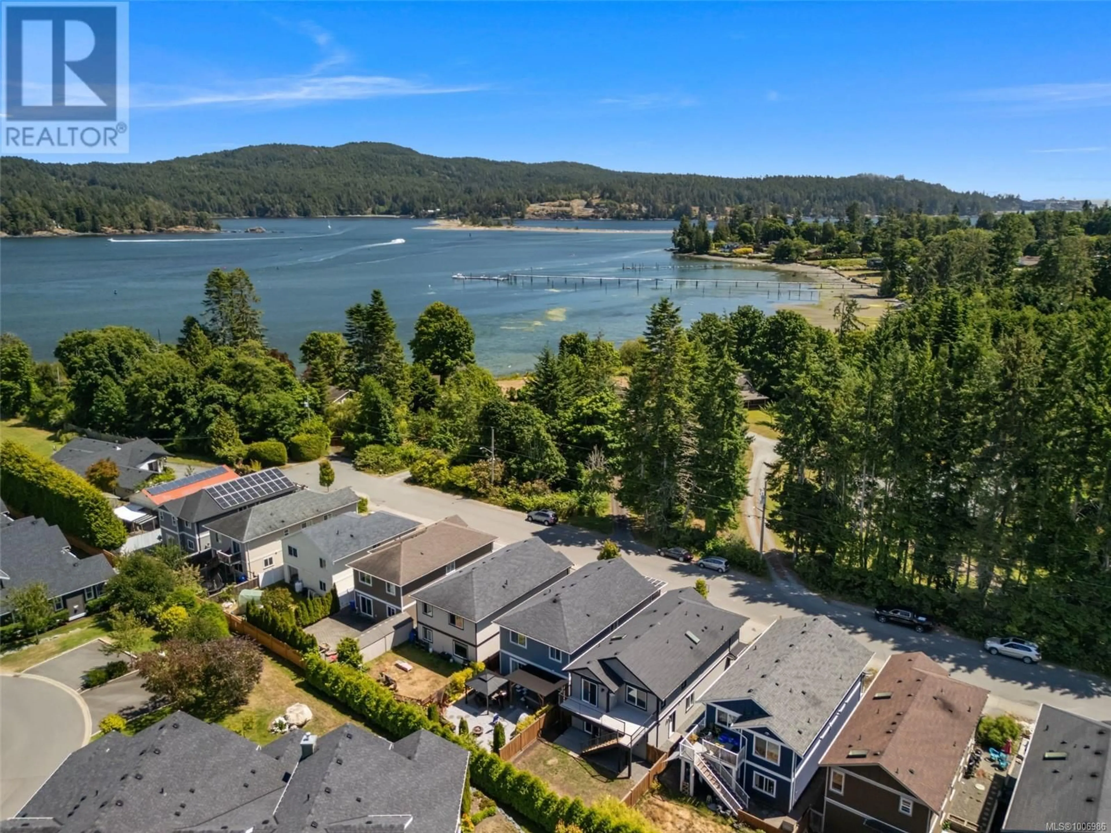 A pic from outside/outdoor area/front of a property/back of a property/a pic from drone, water/lake/river/ocean view for 6978 WRIGHT ROAD, Sooke British Columbia V9Z1M5