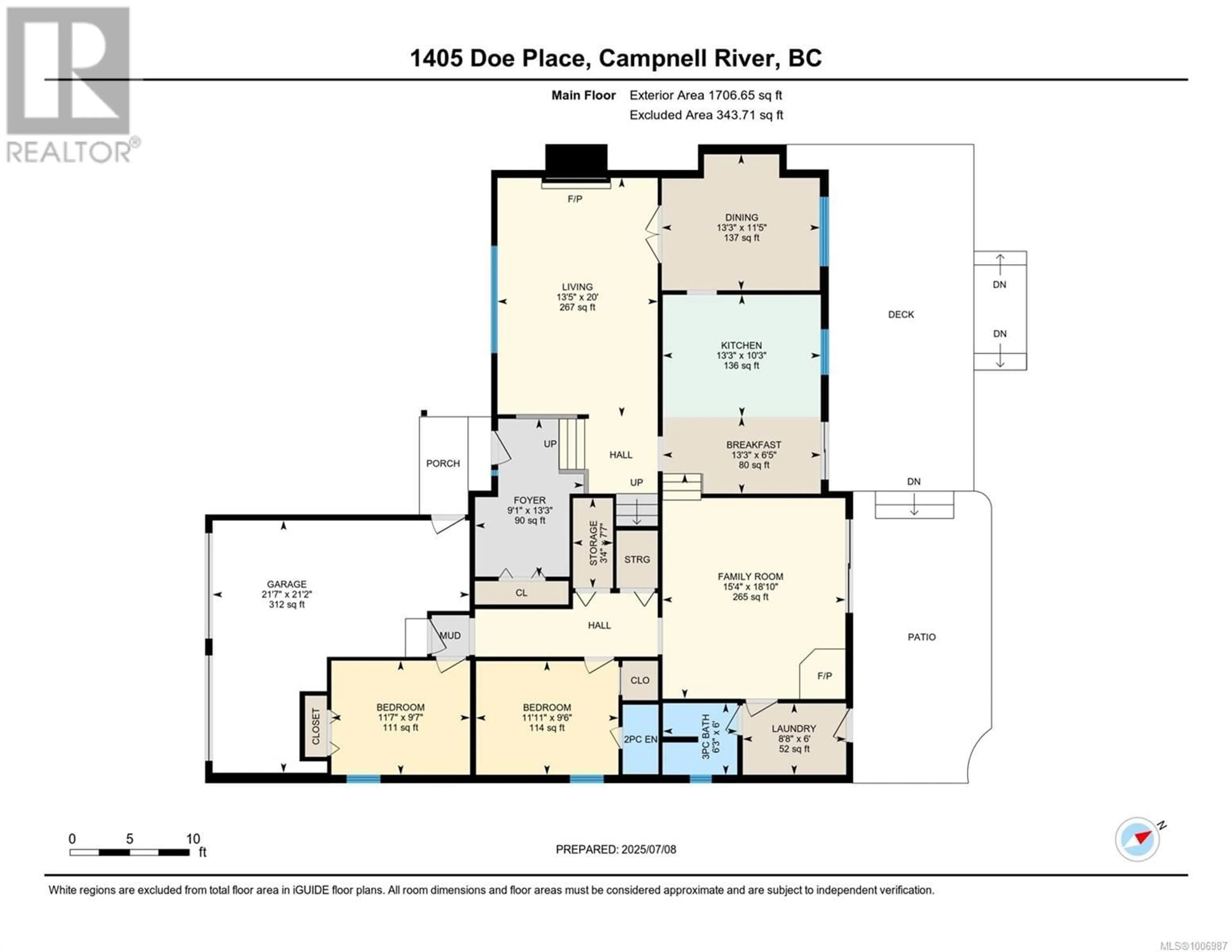 Floor plan for 1405 DOE PLACE, Campbell River British Columbia V9W6E5