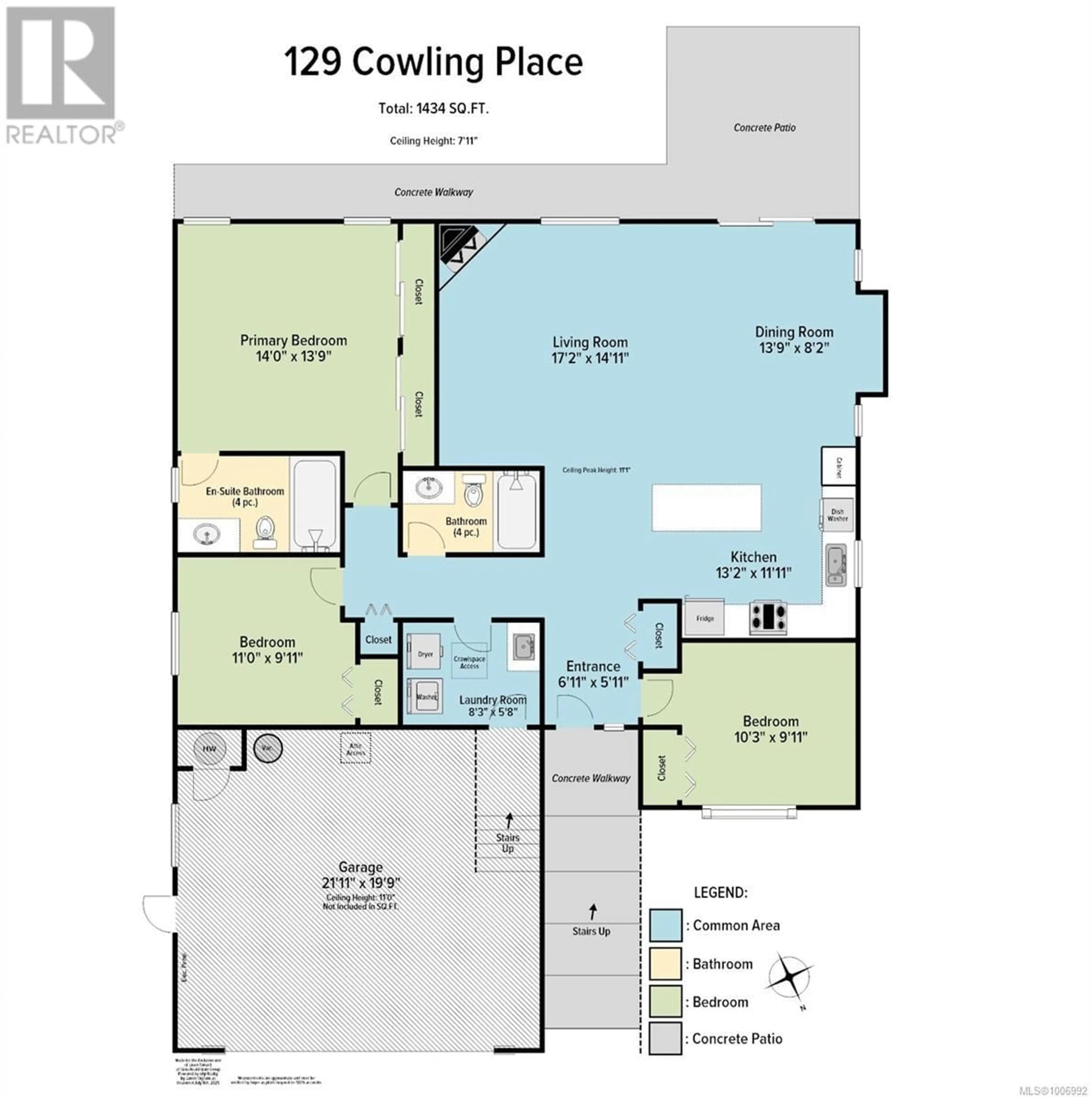 Floor plan for 129 COWLING PLACE, Nanaimo British Columbia V9R6R7